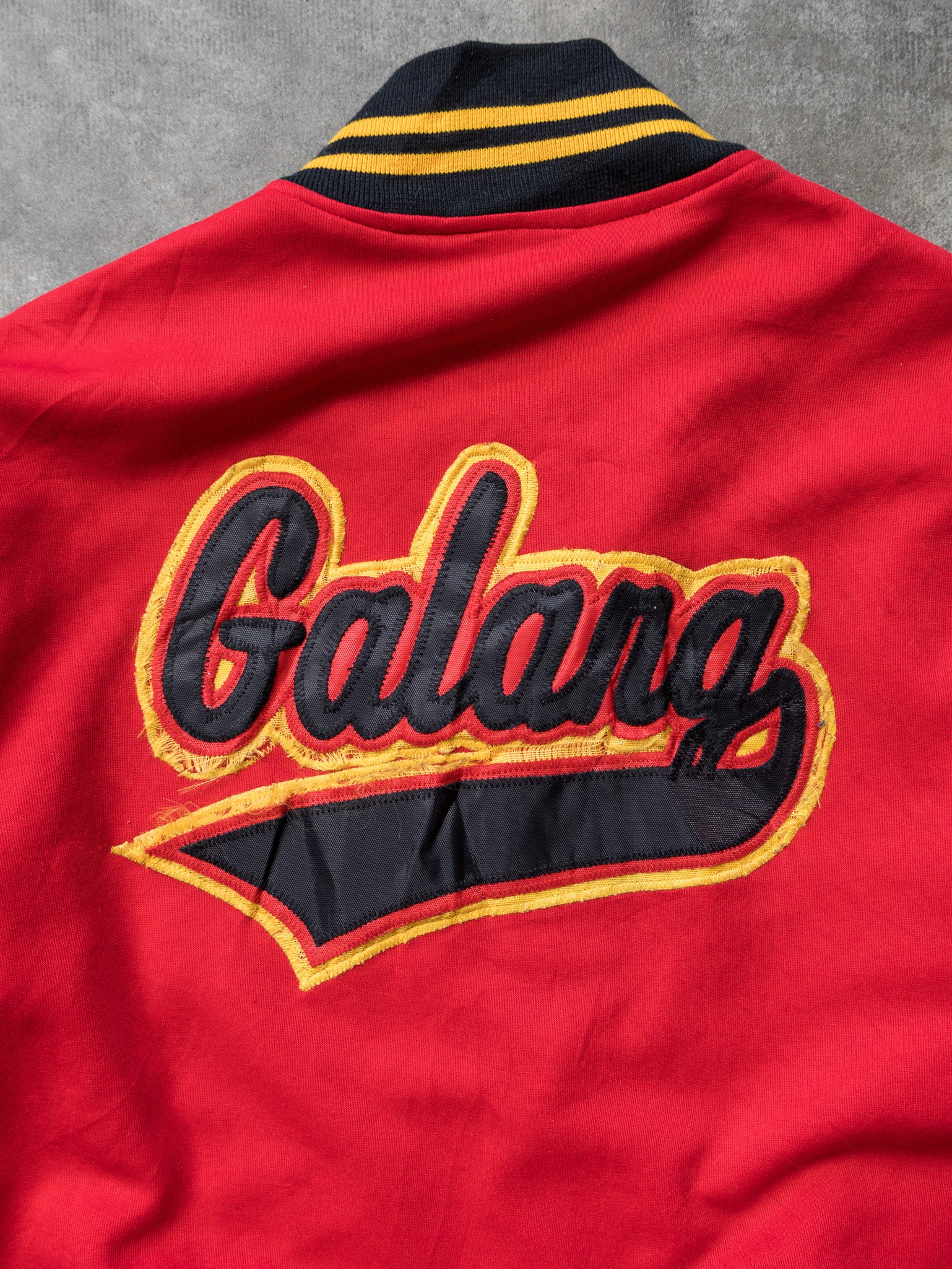 Vintage 90s Red & Black Galang Spell Out Varsity Jacket (S)