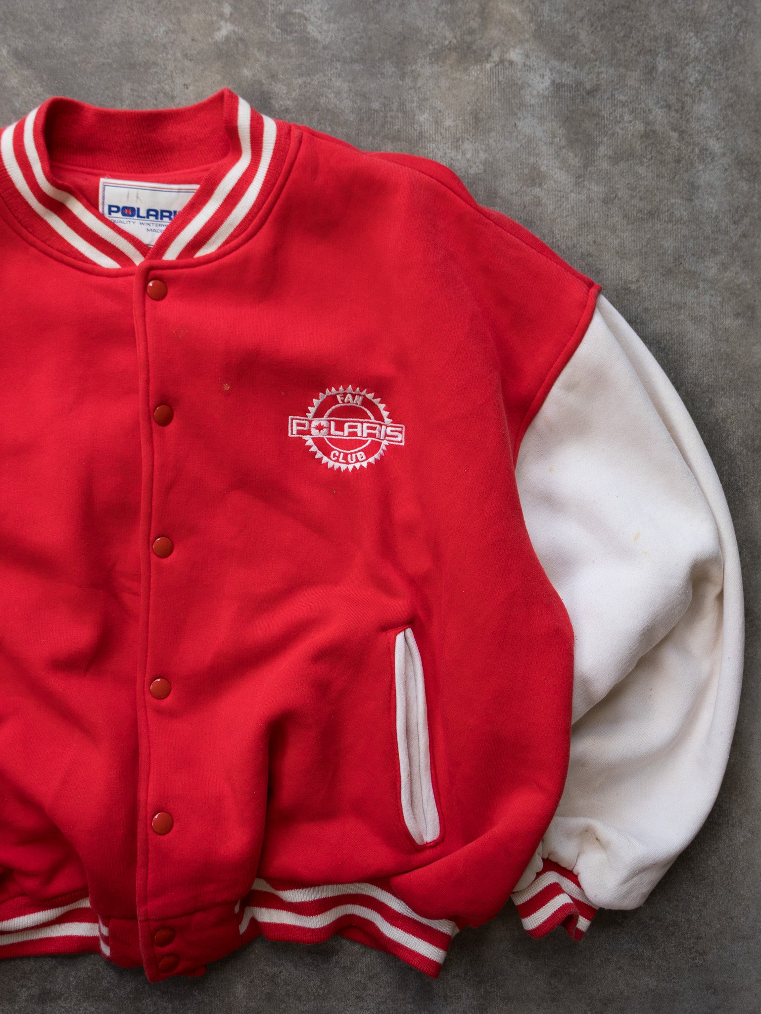 Vintage 1994 Red Polaris Varsity Jacket (2XL)