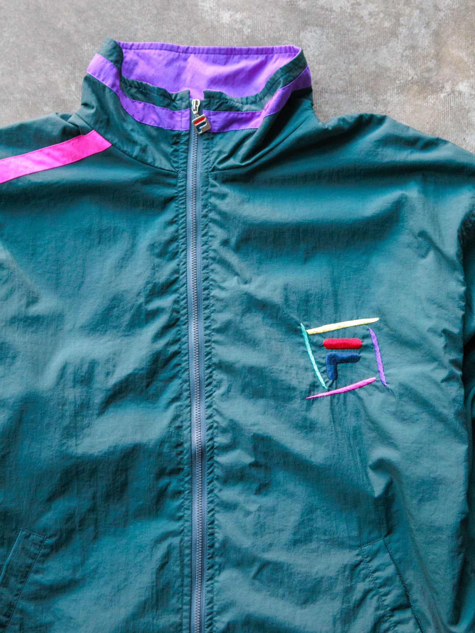 Vintage 90s Teal & Purple Fila Jacket (L)