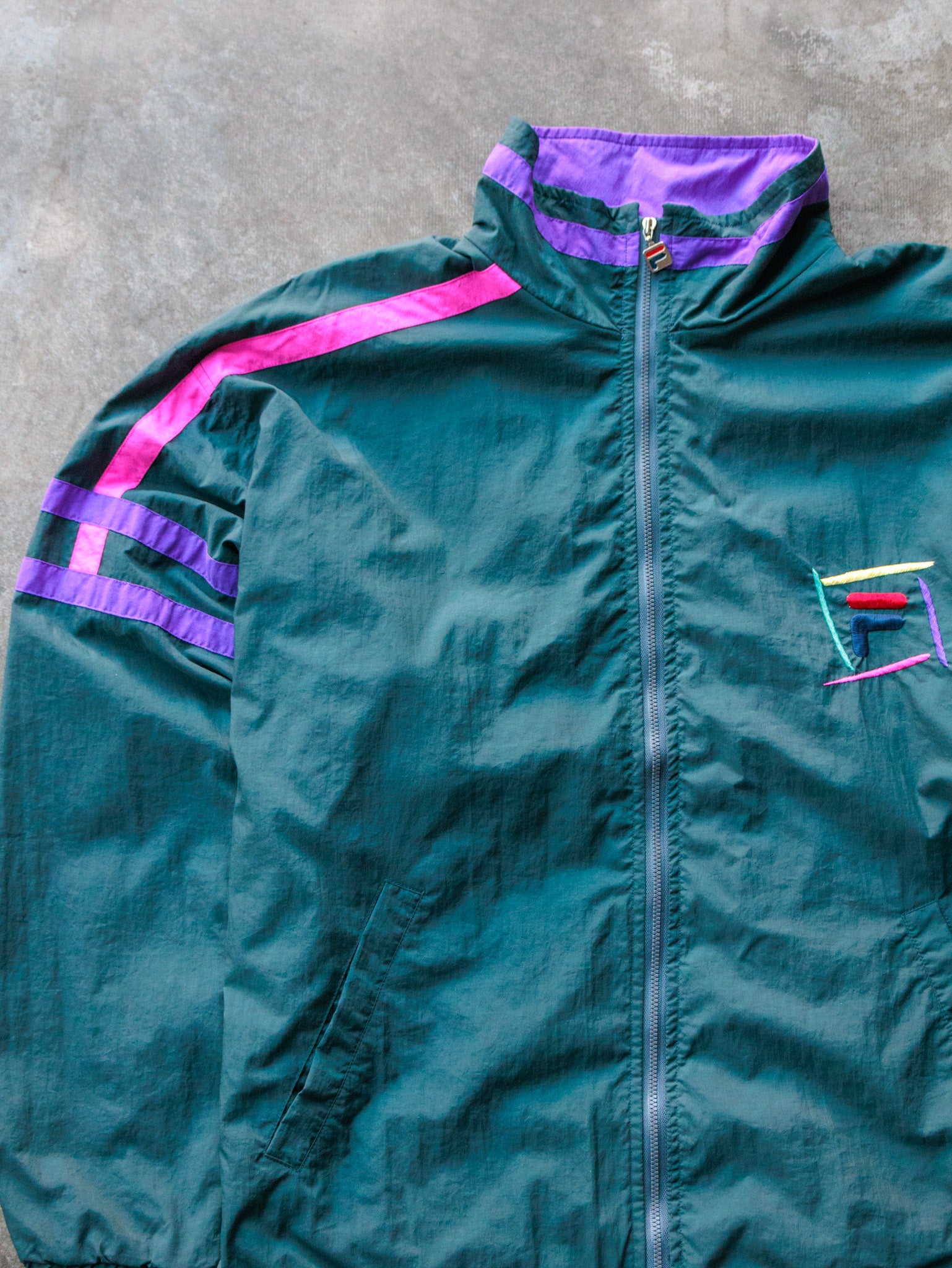 Vintage 90s Teal & Purple Fila Jacket (L)