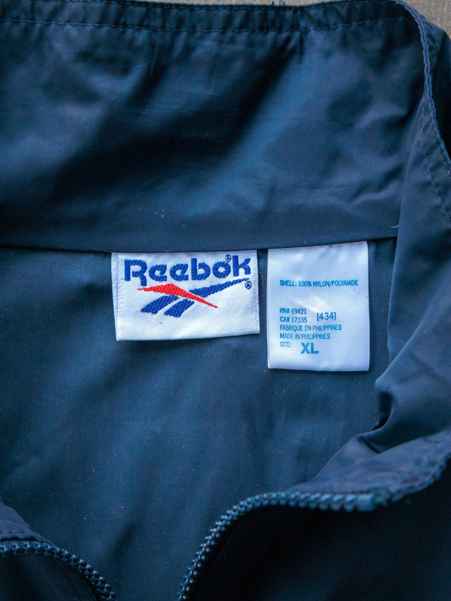 Vintage 90s Navy Reebok Windbreaker Jacket (XL)