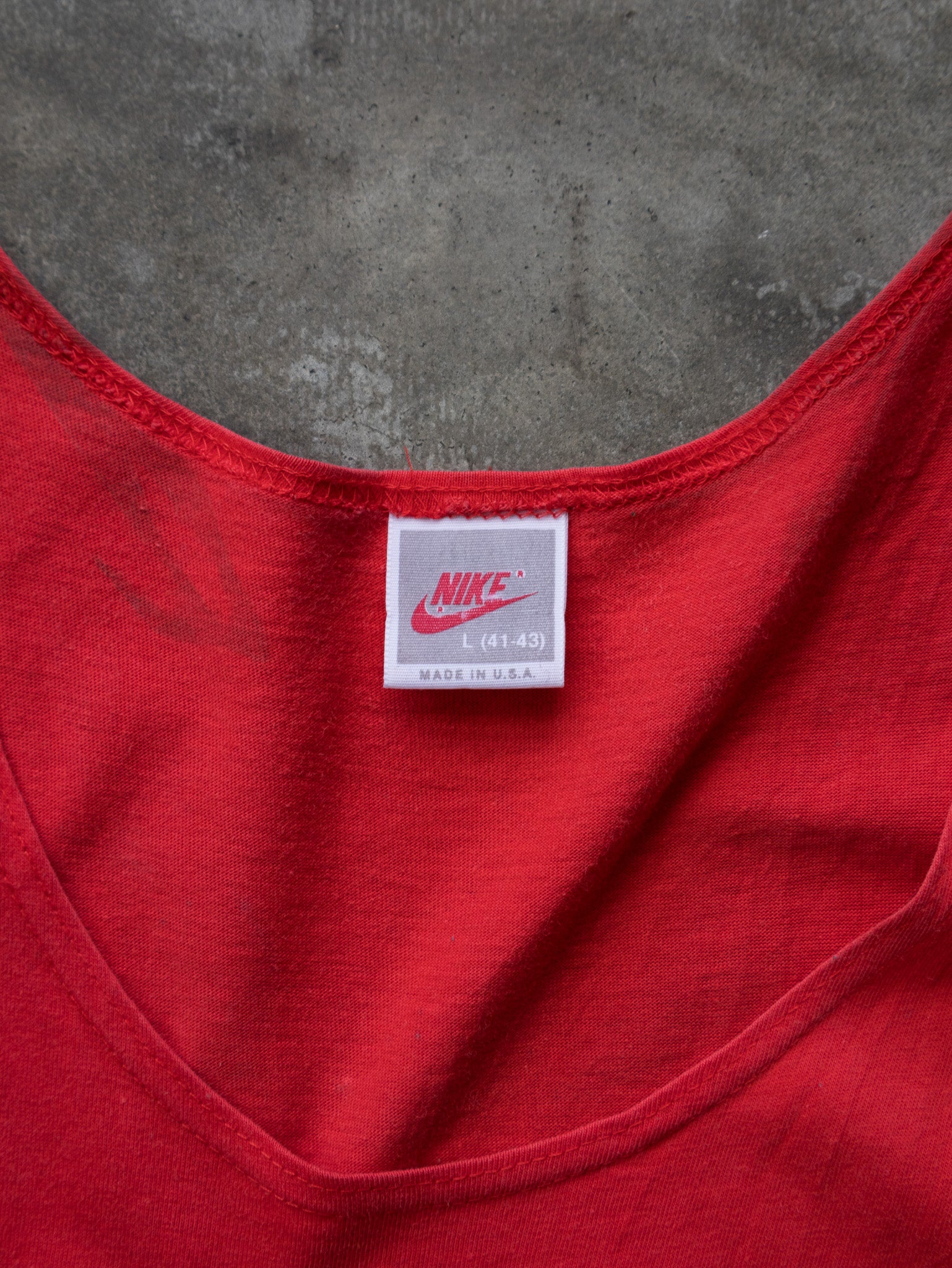Vintage 80s Red Nike Graphic Tank (L)