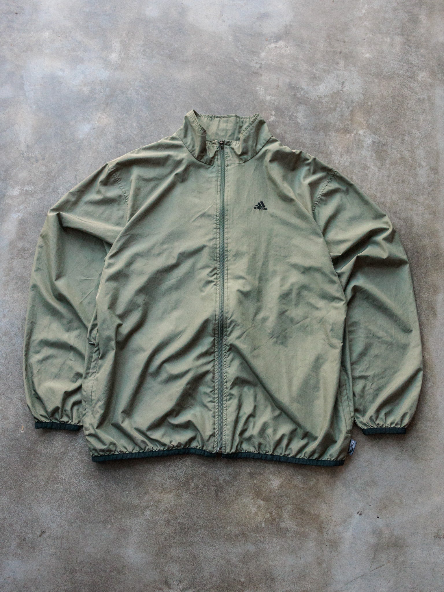 Vintage 00s Olive Adidas Windbreaker Jacket (XL)