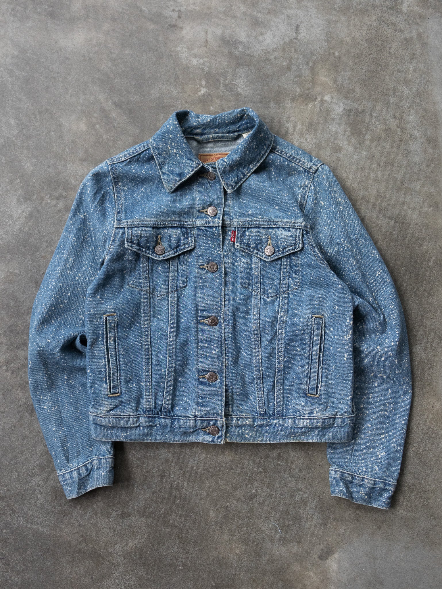 Vintage Levi's Paint Splatter Denim Trucker Jacket (Women's S)