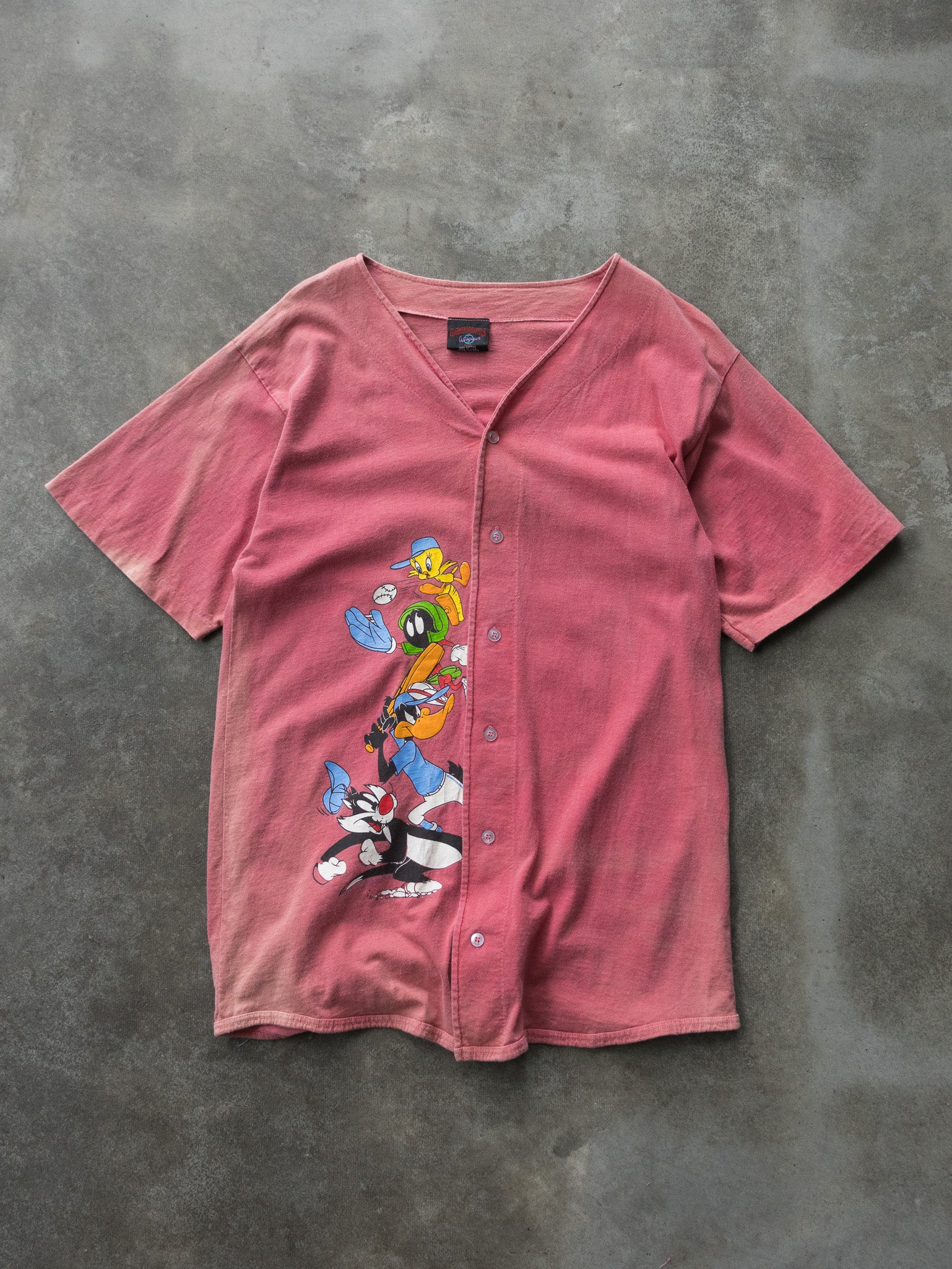 Vintage 1993 Looney Tunes Baseball Button Up Tee (M)