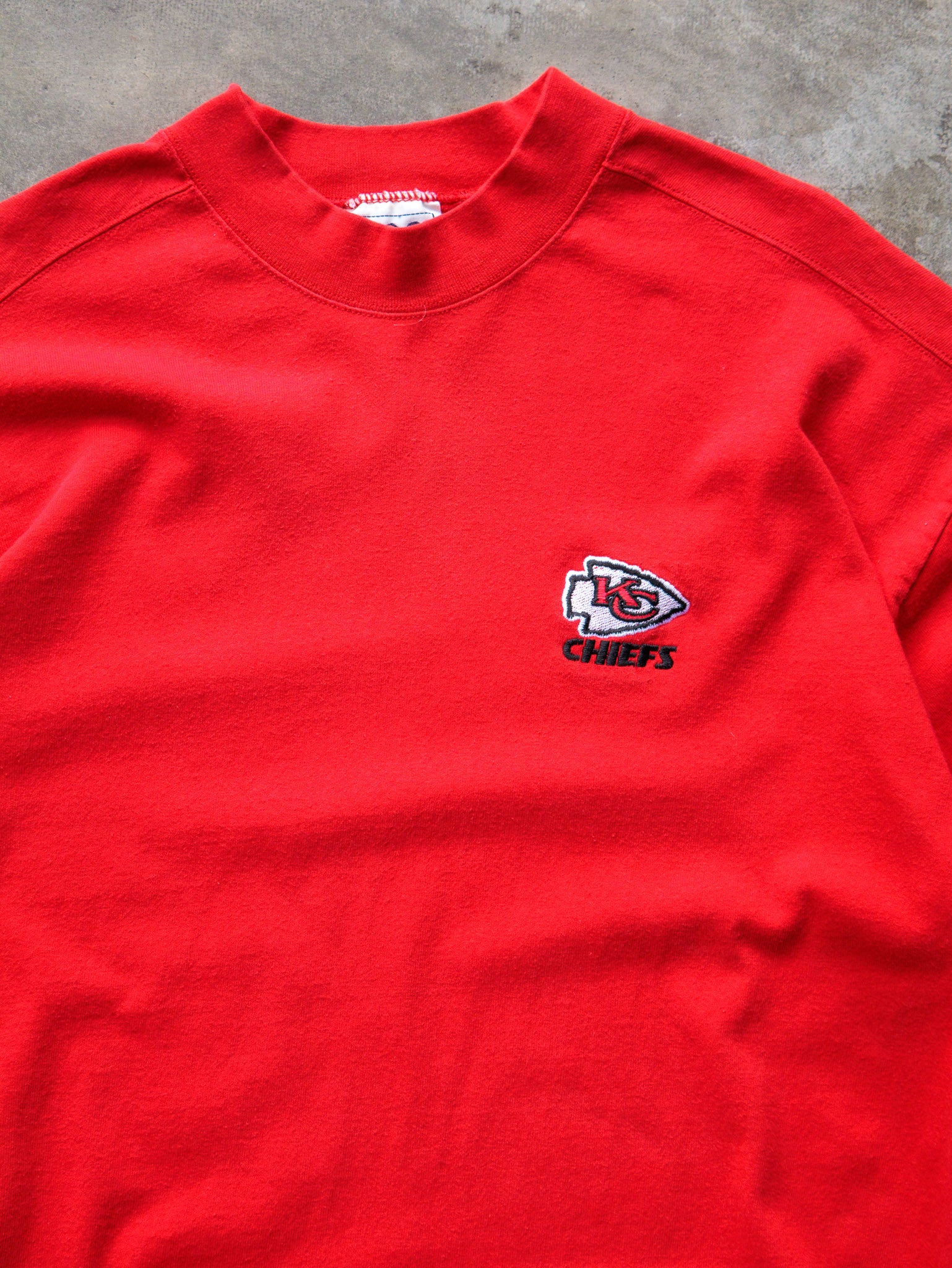 Vintage 90s Kansas City Chiefs Mock Neck Long Sleeve (XL)