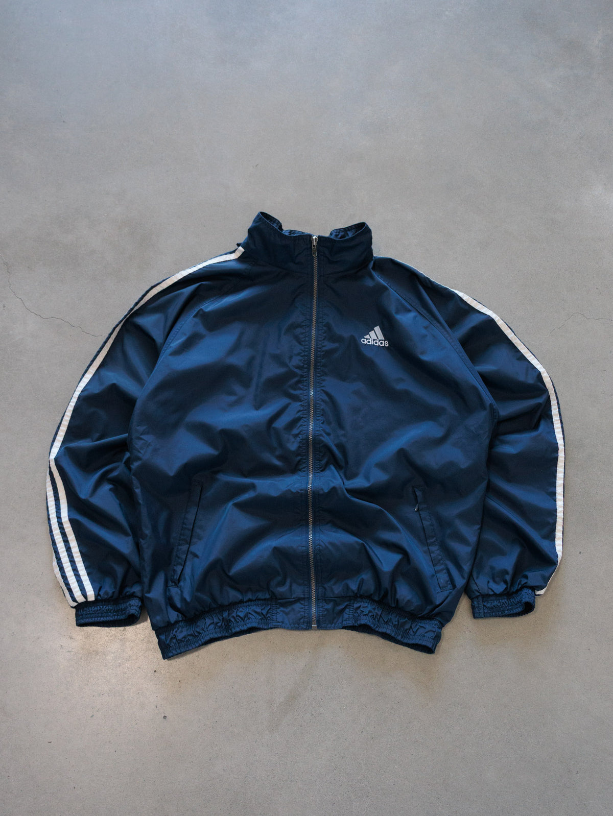 Vintage 90s Navy Adidas Windbreaker (M)