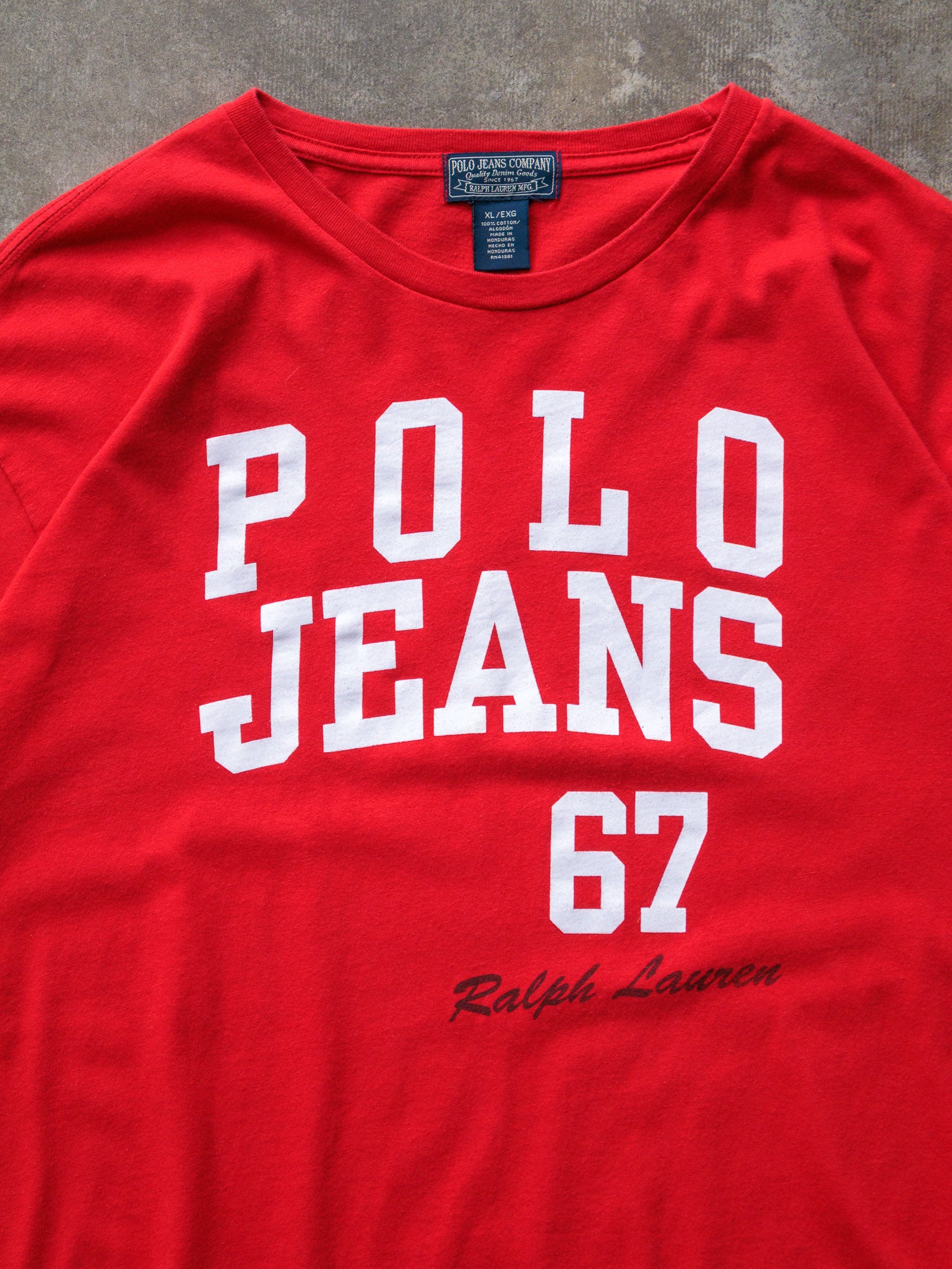 Vintage 00s Red Polo Co Ralph Lauren Tee (XL)