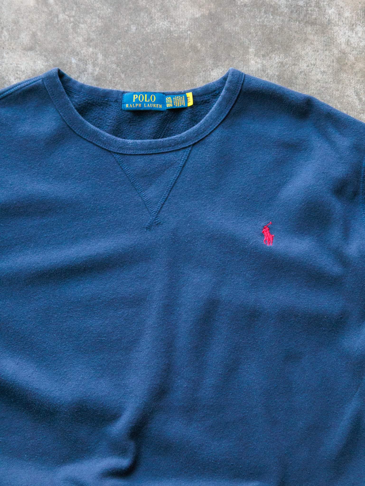 Vintage Navy Polo Ralph Lauren Sweatshirt (2XL)