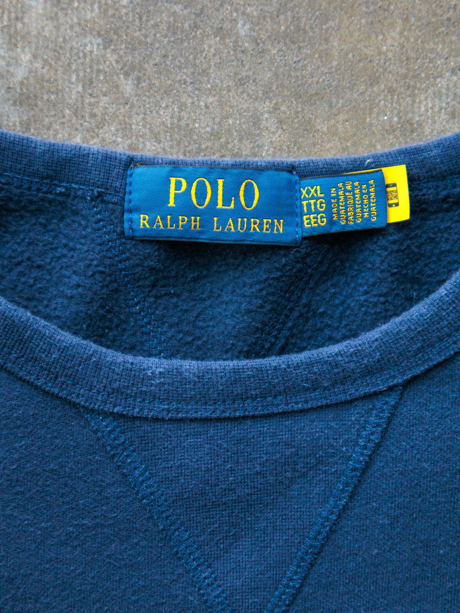 Vintage Navy Polo Ralph Lauren Sweatshirt (2XL)