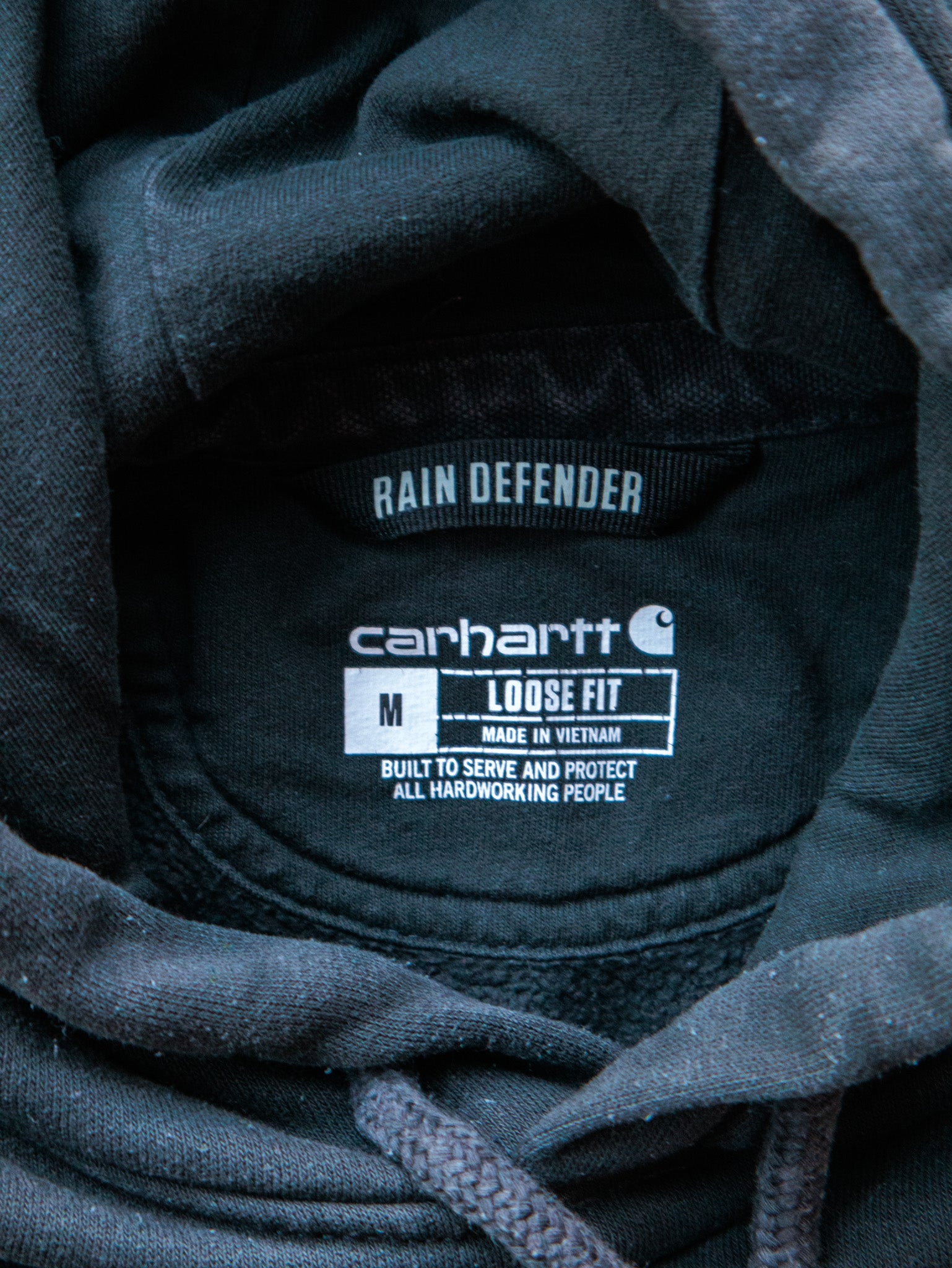 Vintage Black Carhartt Rain Defender Hoodie (M)
