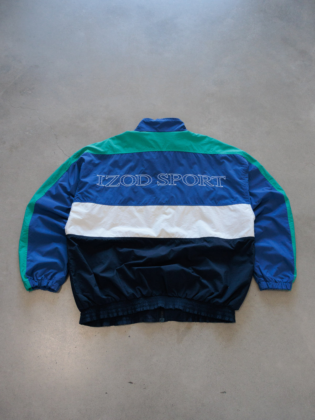 Vintage 90s Blue Izod Sport Colourblock Jacket (L)
