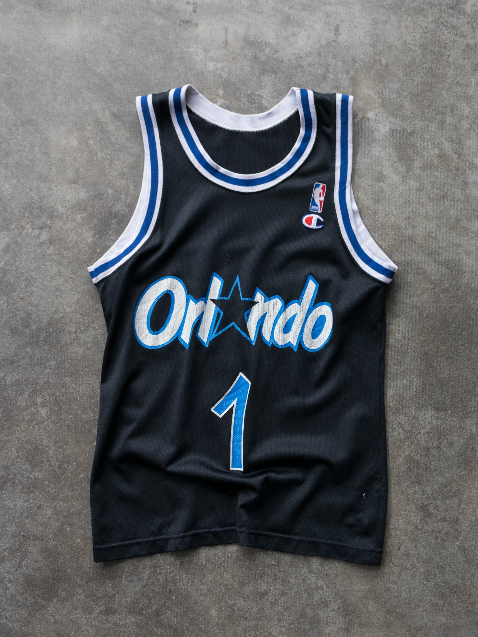 Vintage 90s Black Champion Hardaway Orlando Magic NBA Jersey (XS)