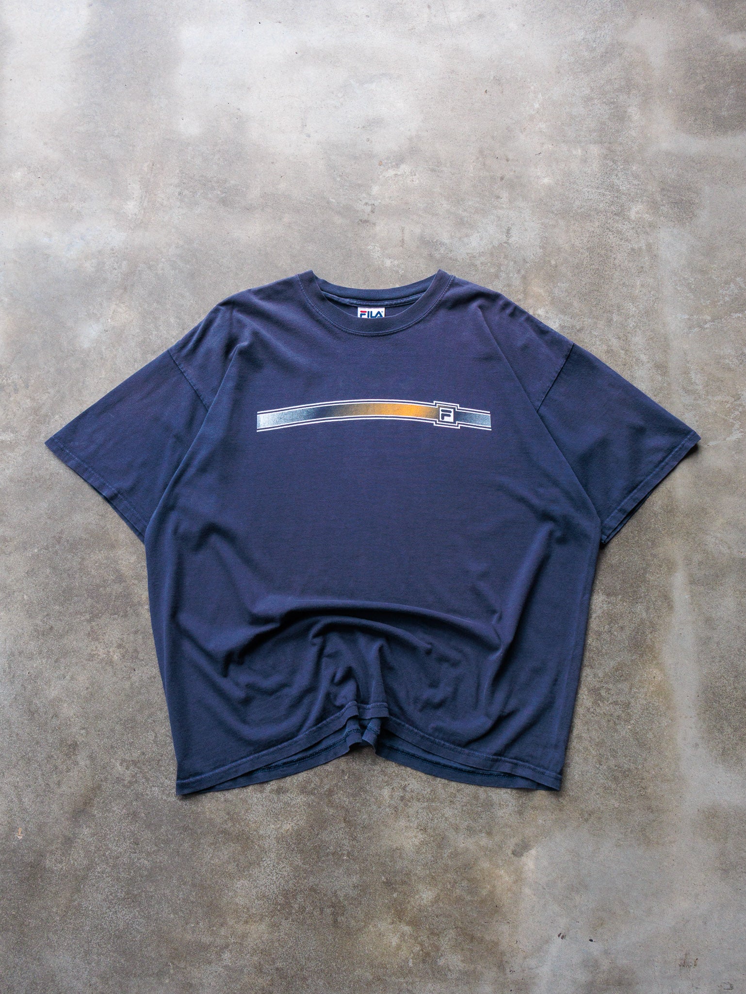 Vintage 90s Navy Fila Graphic Tee (XL)