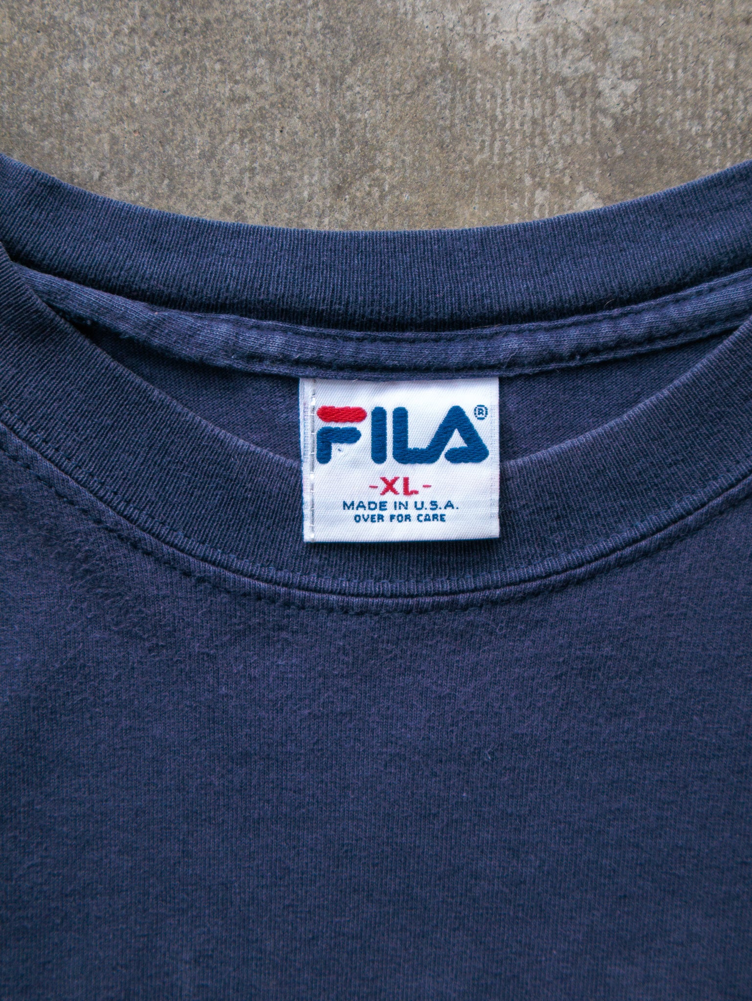Vintage 90s Navy Fila Graphic Tee (XL)
