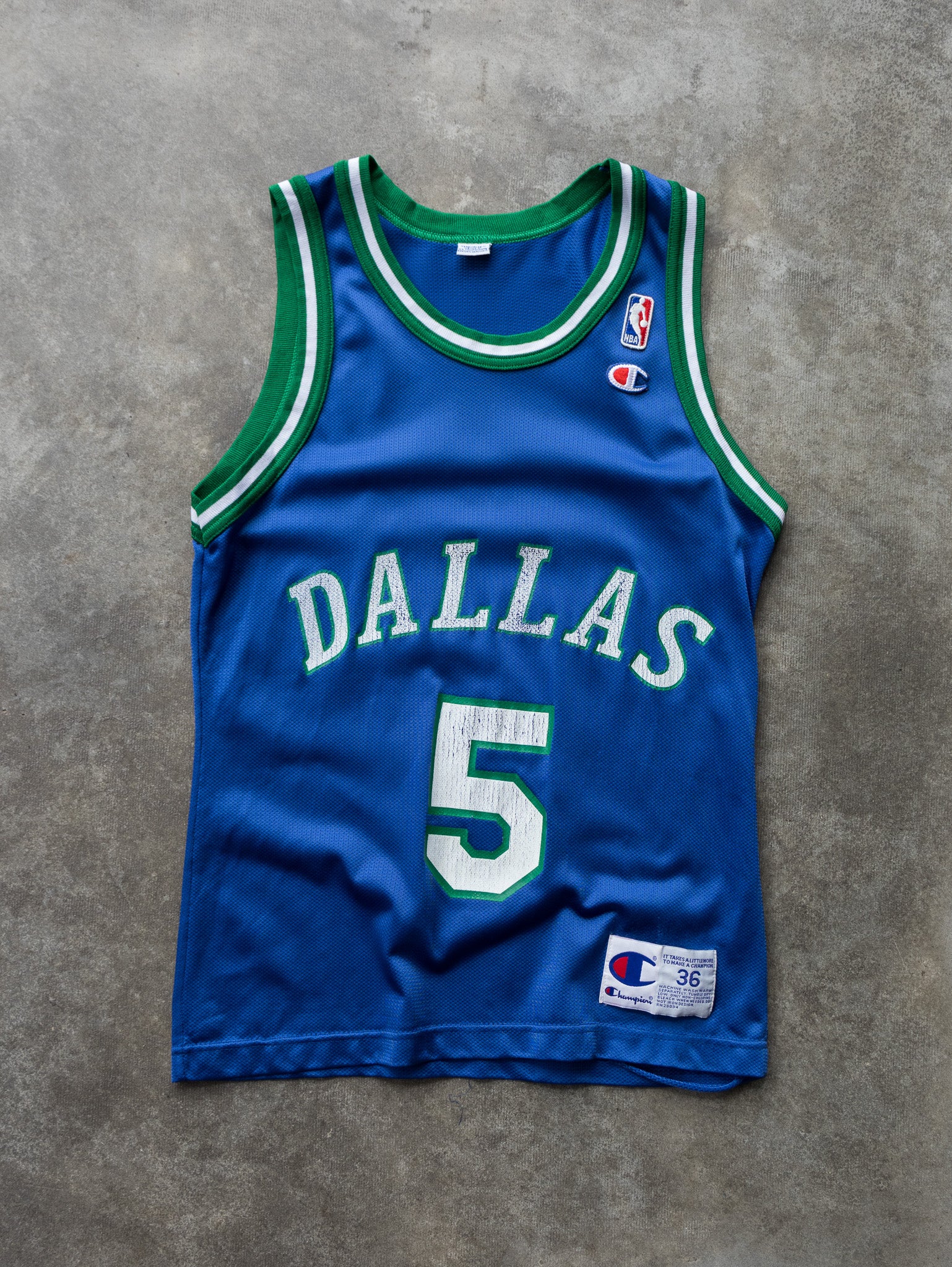 Vintage 90s Blue Champion Kidd Dallas Mavericks NBA Jersey (S)