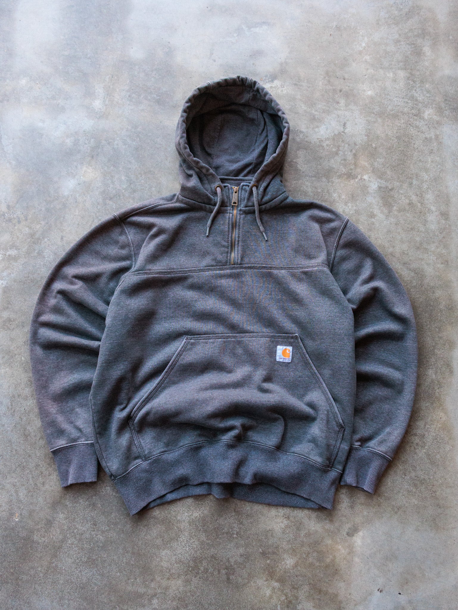 Vintage 00s Grey Carhartt Quarter Zip Hoodie (L)