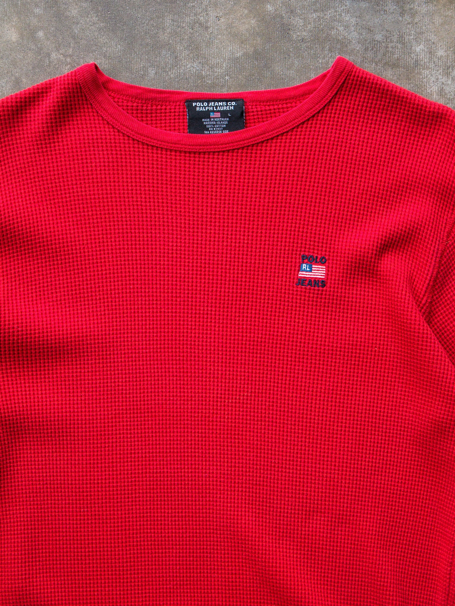 Vintage 90s Polo Co Ralph Lauren Waffle Knit Long Sleeve (L)