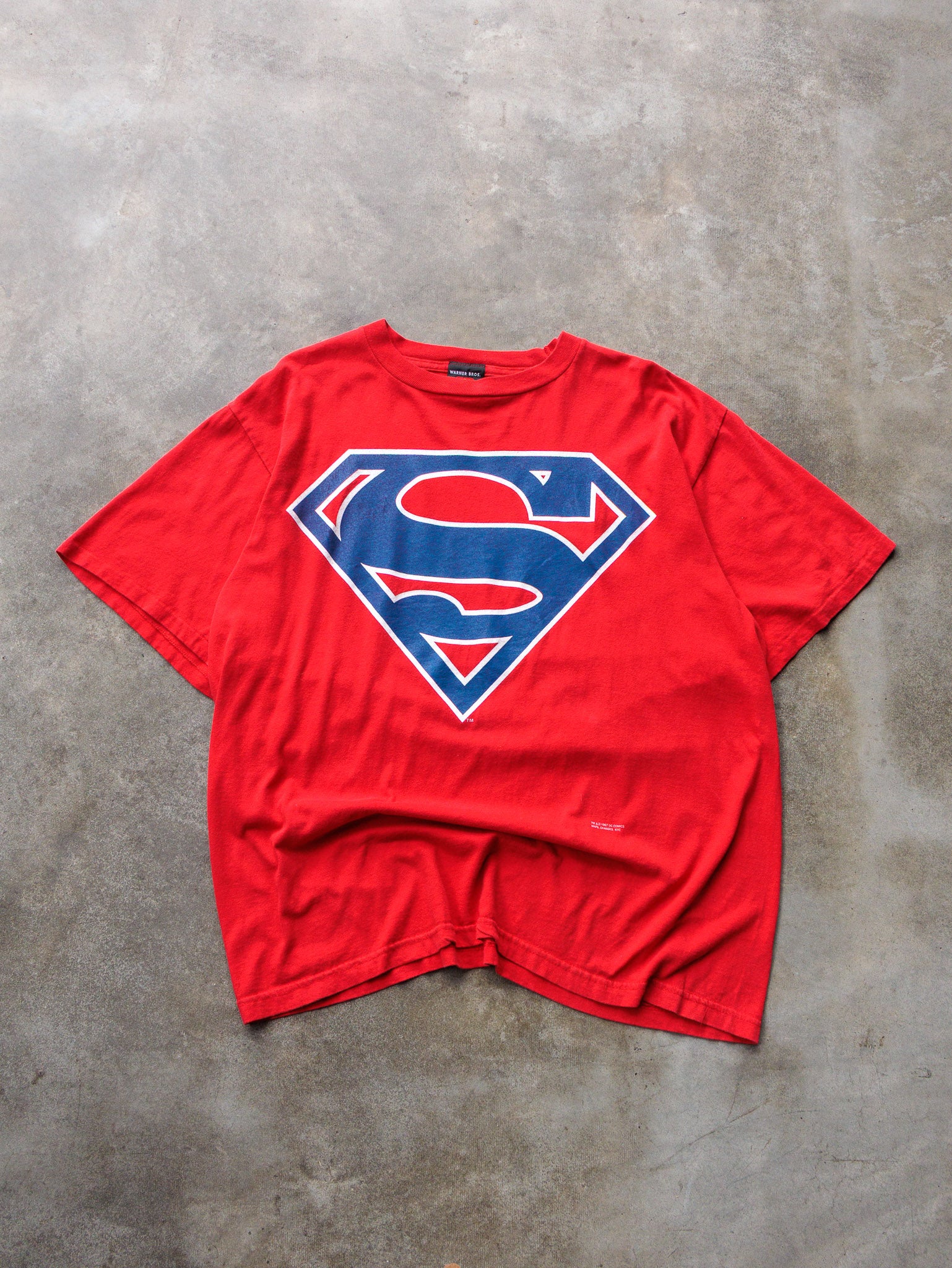 Vintage 1997 Red Warner Bros. Superman Tee (XL)