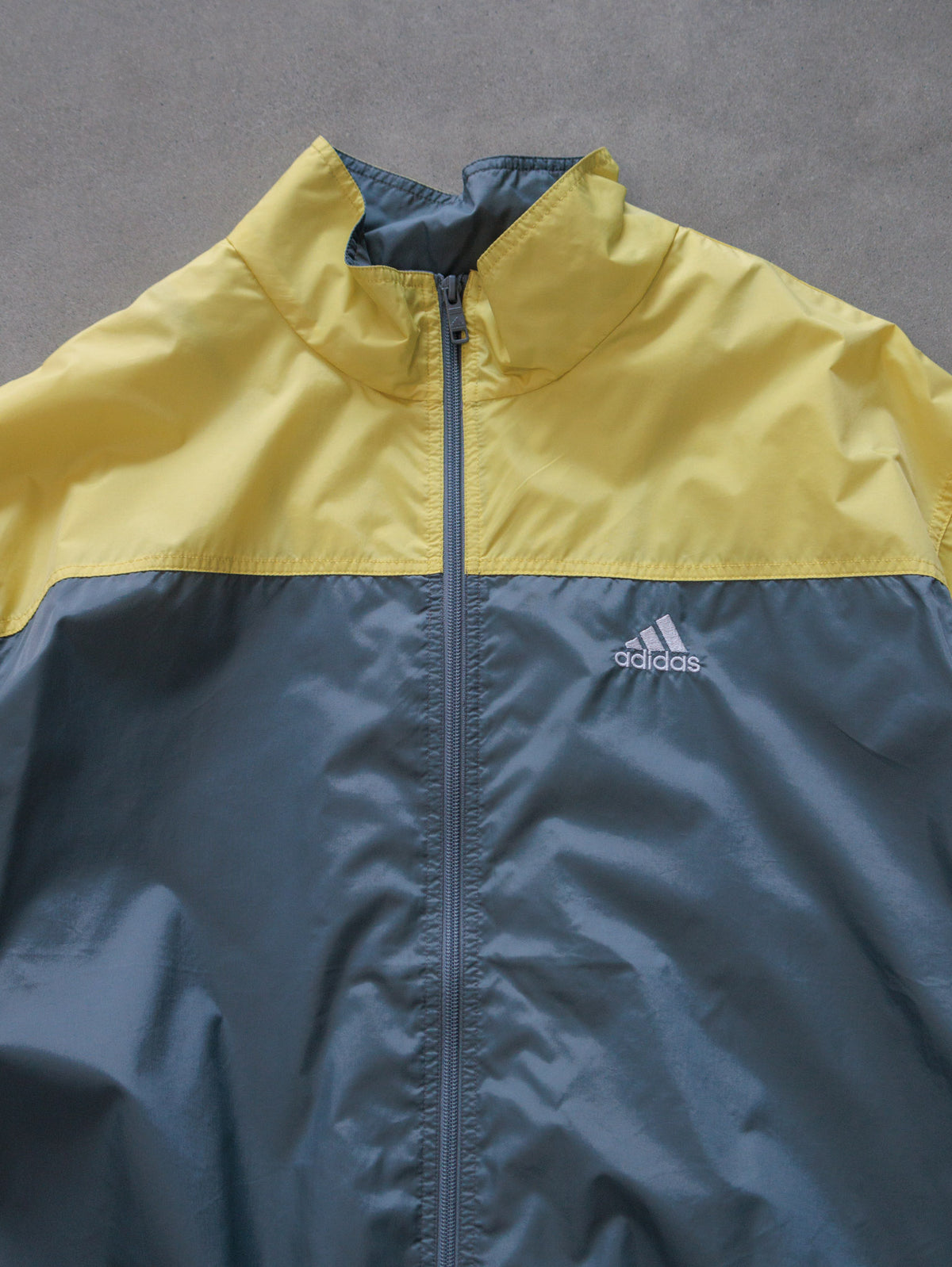 Vintage 00s Grey Adidas Colourblock Windbreaker (XL)