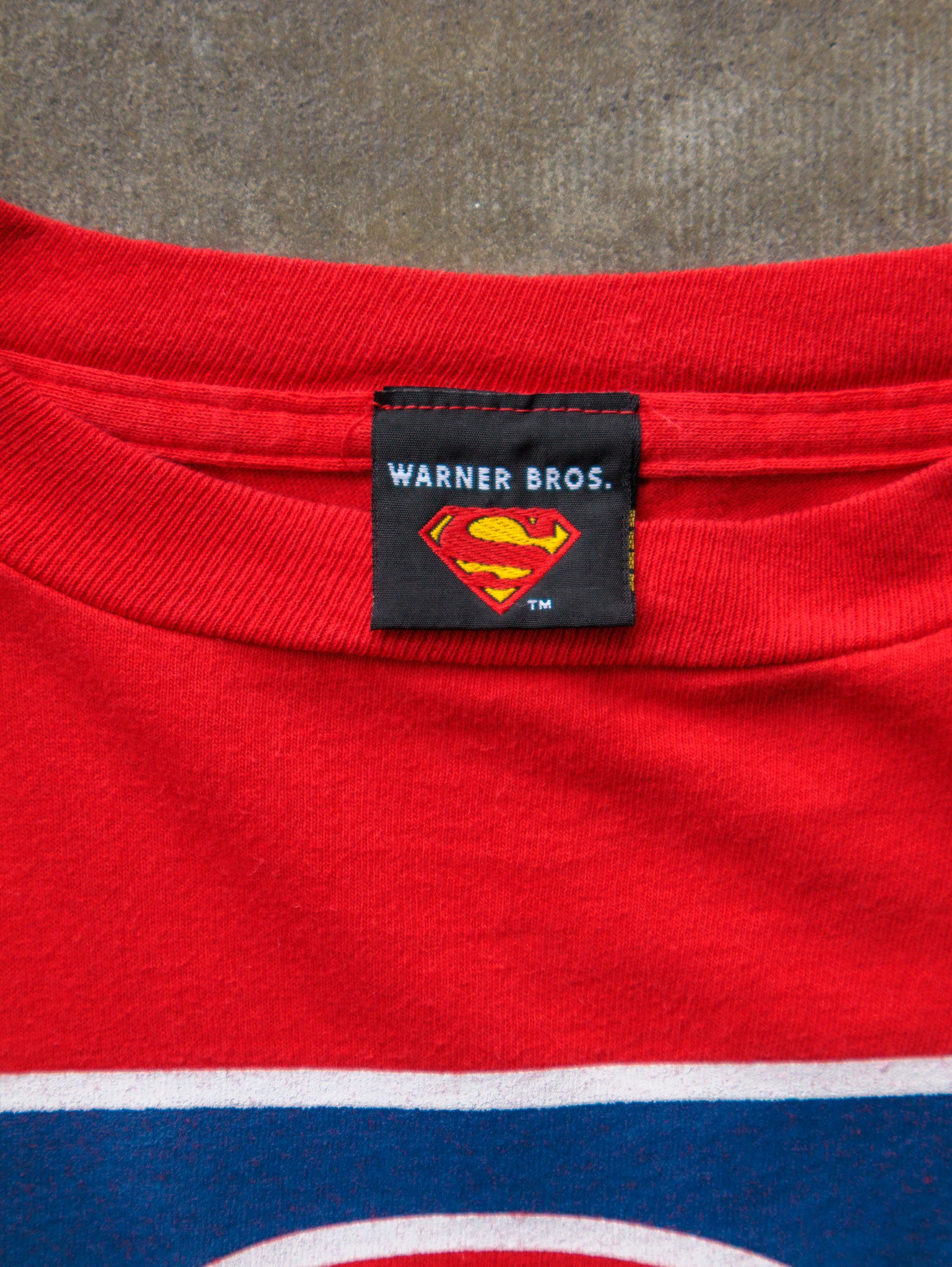 Vintage 1997 Red Warner Bros. Superman Tee (XL)
