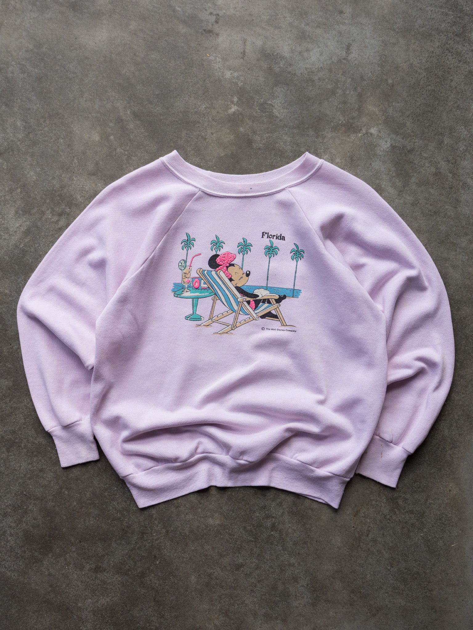 Vintage 80s Pink Disney Minnie Mouse Florida Sweatshirt (XS)