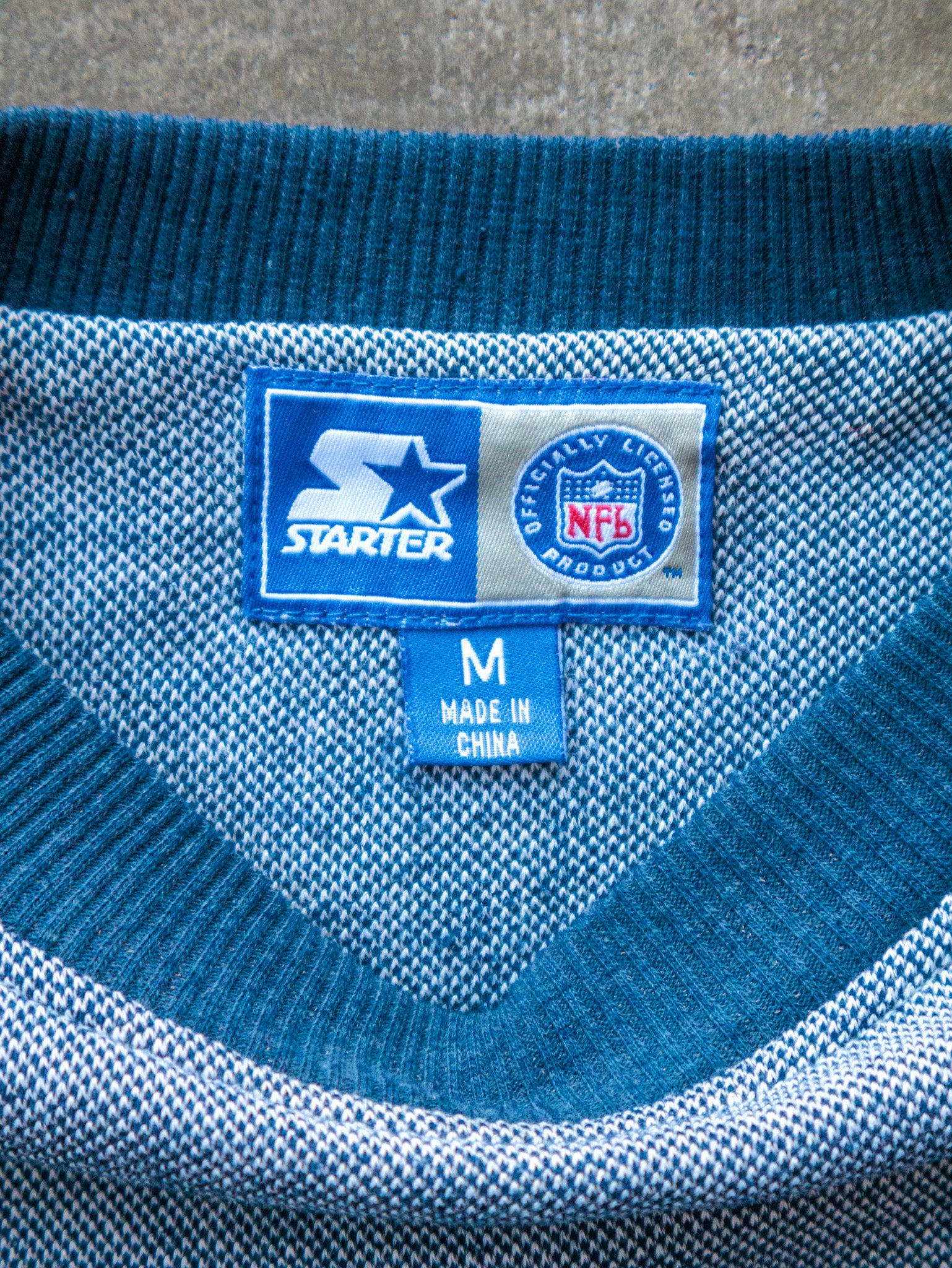 Vintage 90s Grey & Blue Starter Dallas Cowboys Sweatshirt (M)