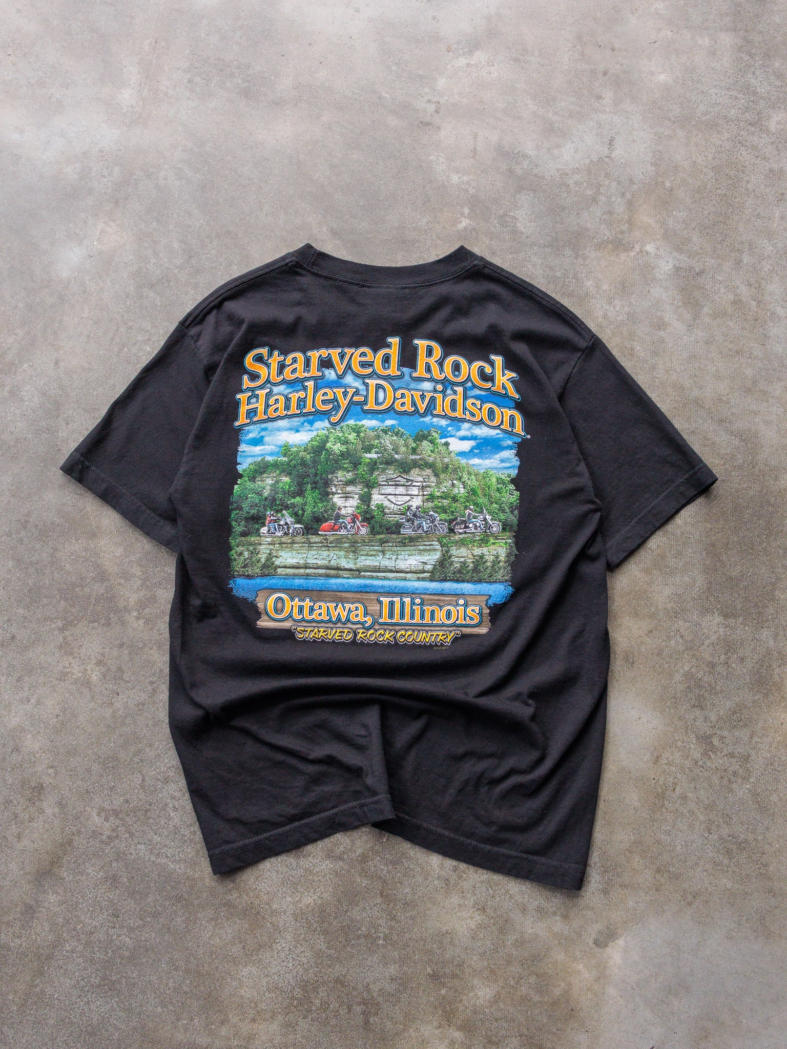 2017 Harley-Davidson Flaming Skeleton Starved Rock Tee (M)
