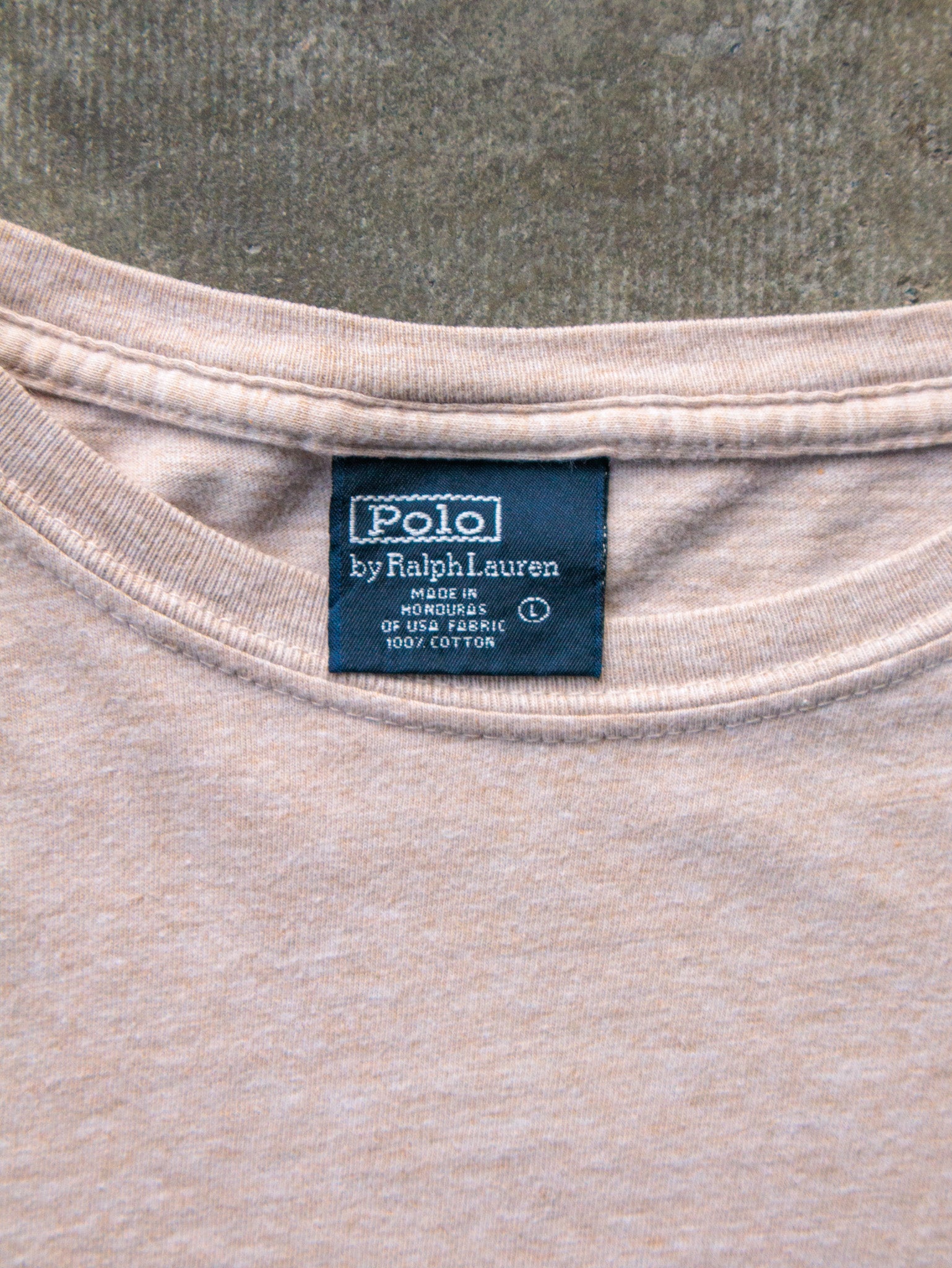 Vintage 90s Beige Polo Ralph Lauren Tee (L)