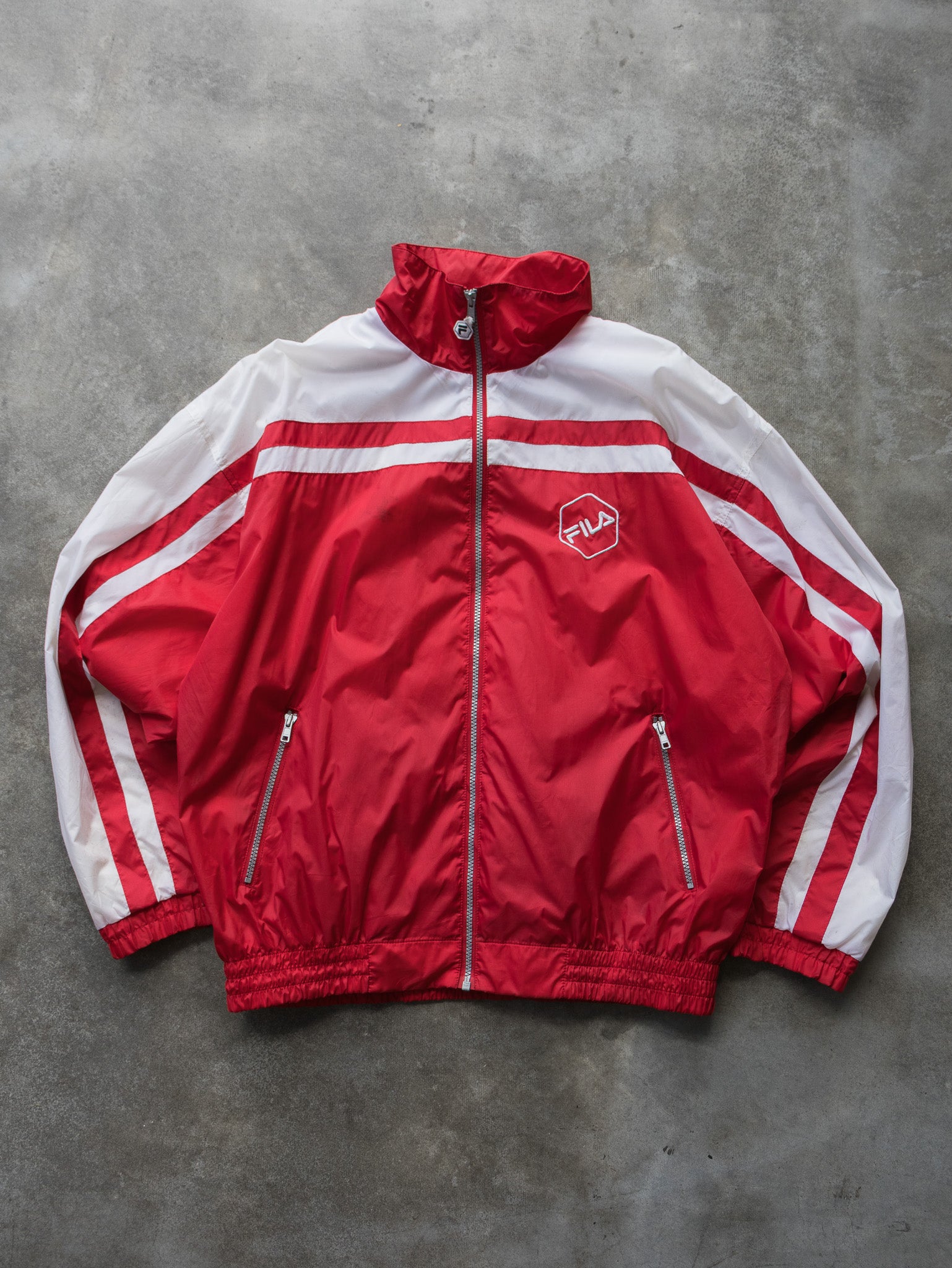 Vintage 90s Red Fila Colour Block Track Jacket (L)
