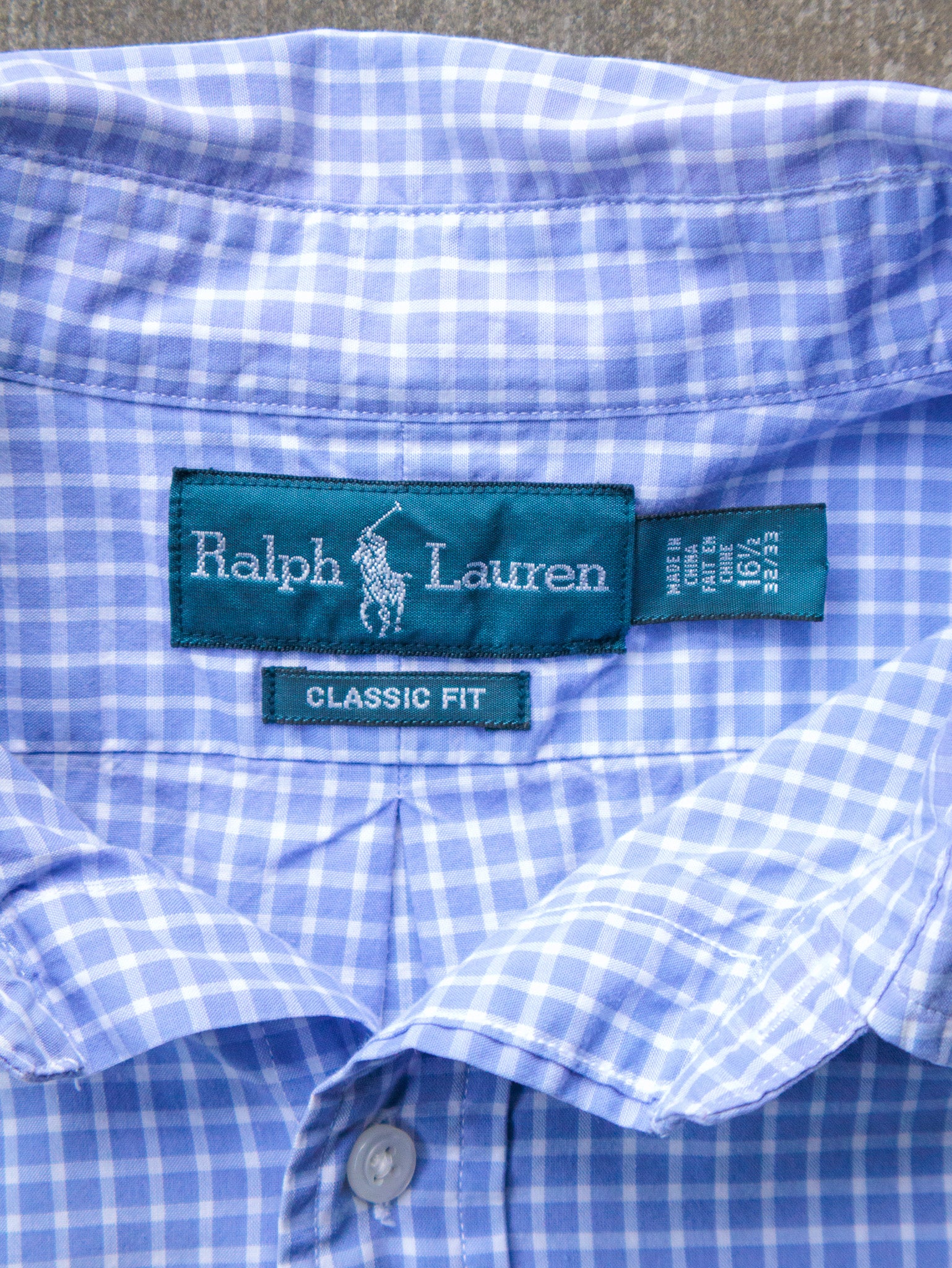 Vintage 90s Blue Check Ralph Lauren Shirt (L)