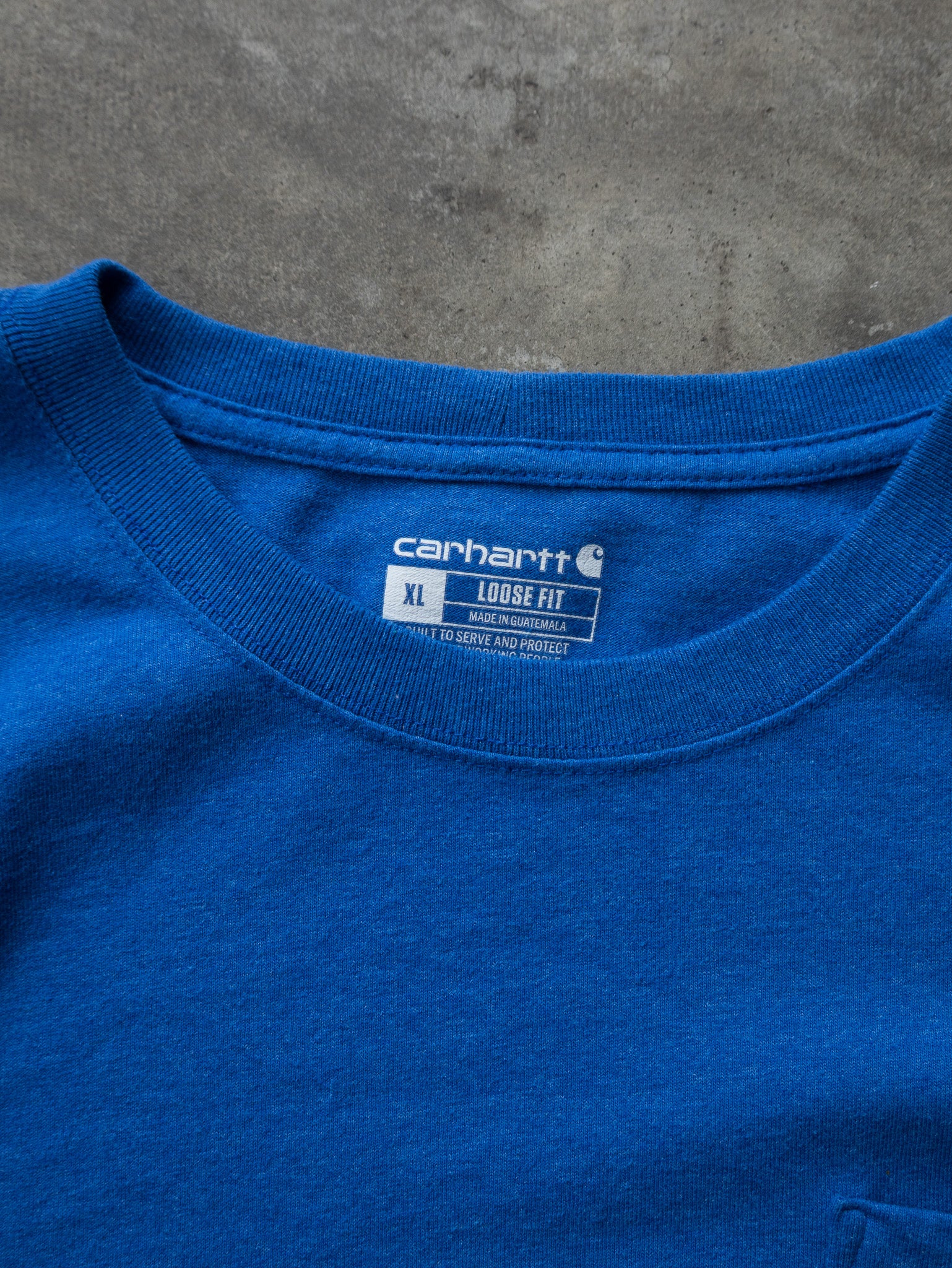 Vintage Blue Carhartt Pocket Tee (XL)