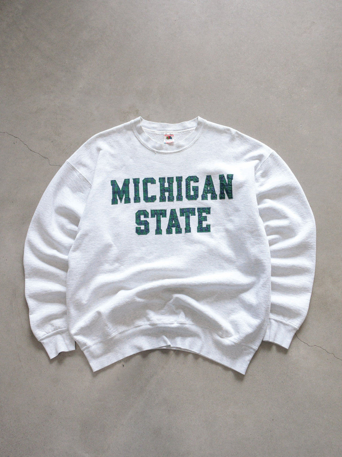Vintage 90s White Michigan State Spartans Sweatshirt (XL)