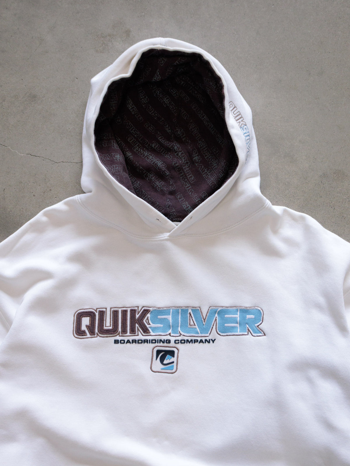 Vintage 00s White Quiksilver Hoodie (L)