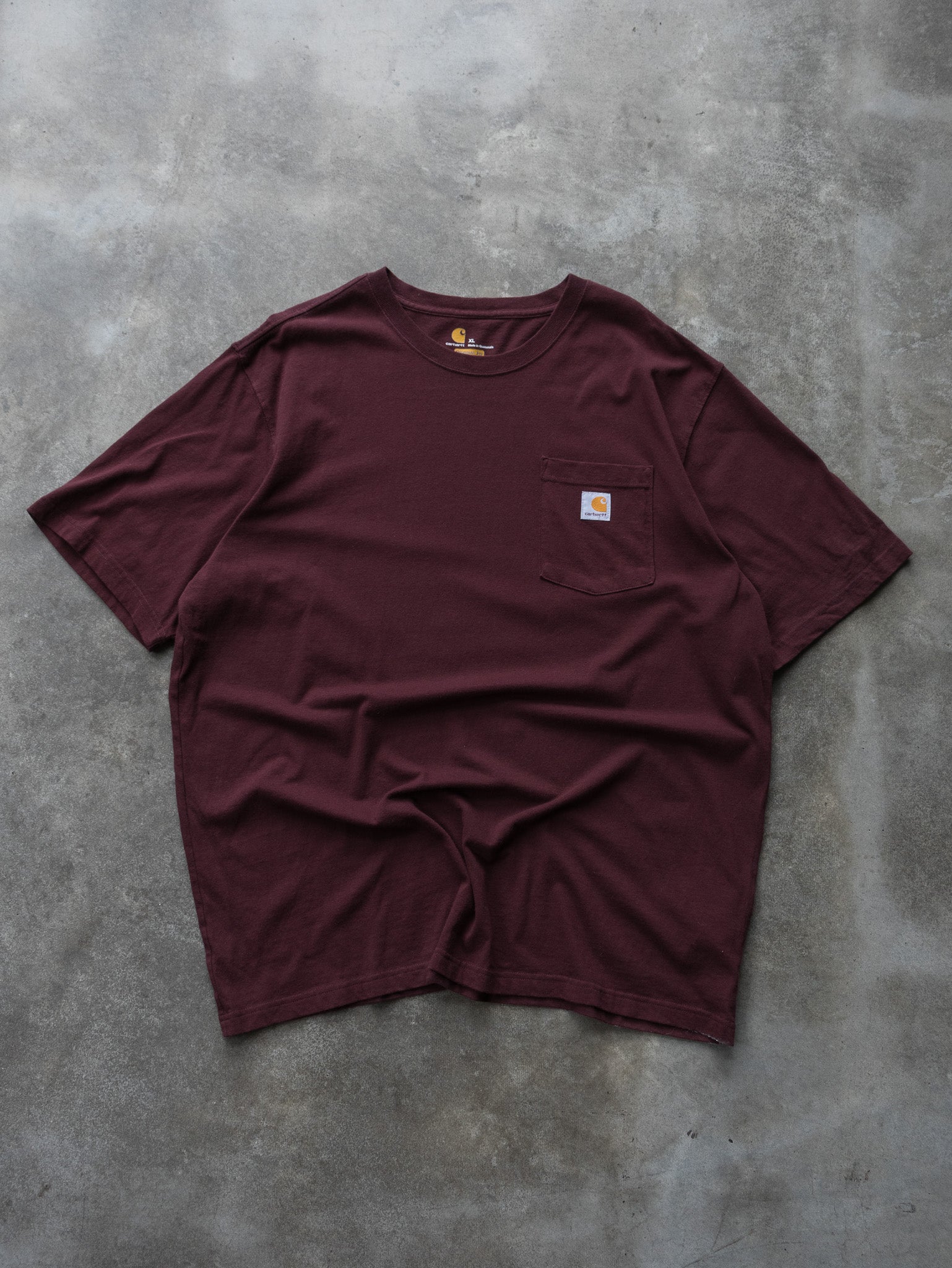 Vintage Burgundy Carhartt Pocket Tee (XL)