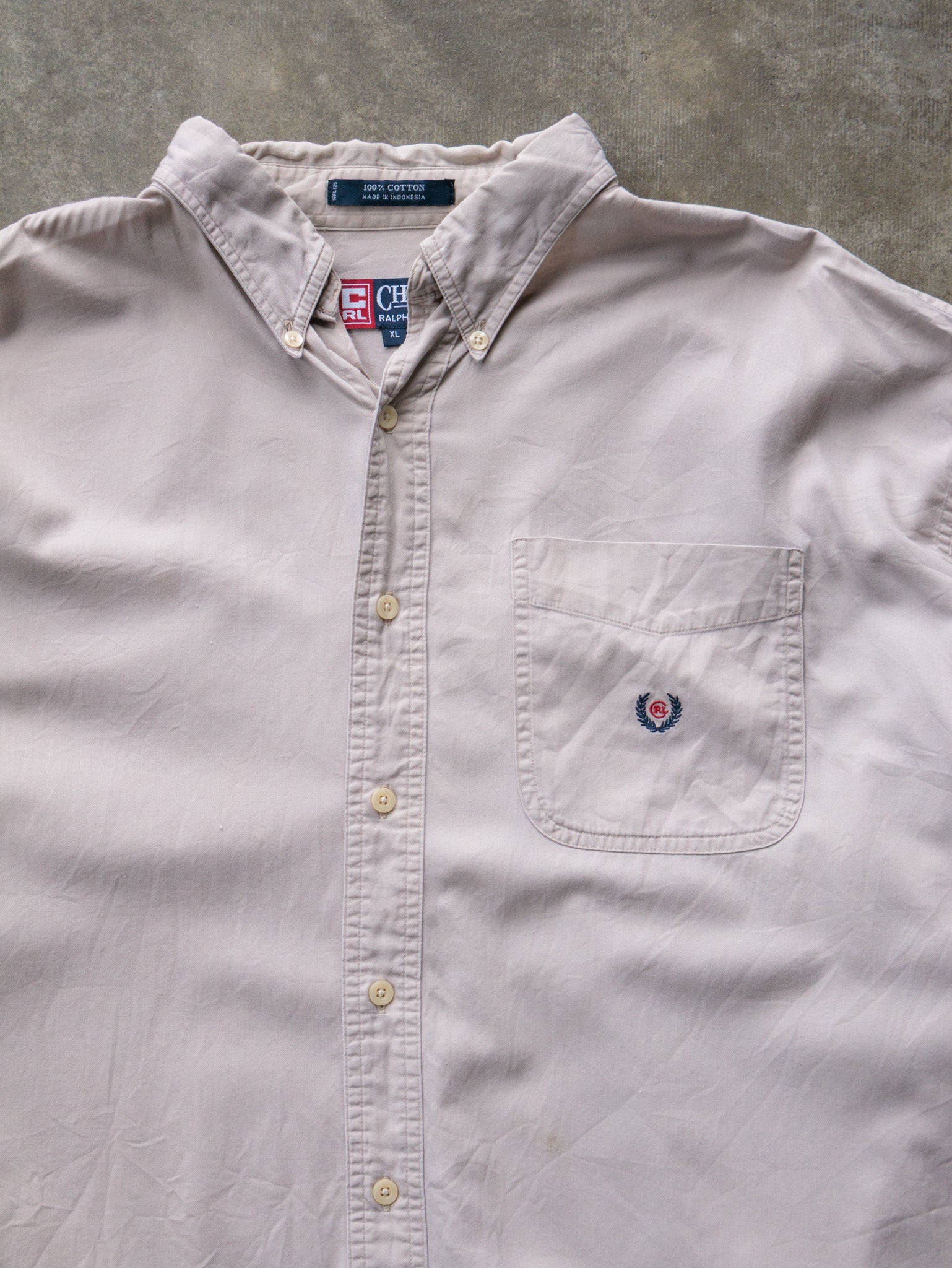 Vintage 90s Beige Chaps Ralph Lauren Shirt (XL)