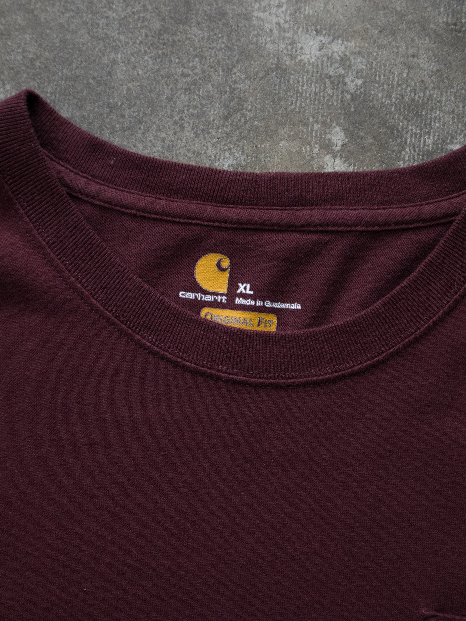 Vintage Burgundy Carhartt Pocket Tee (XL)