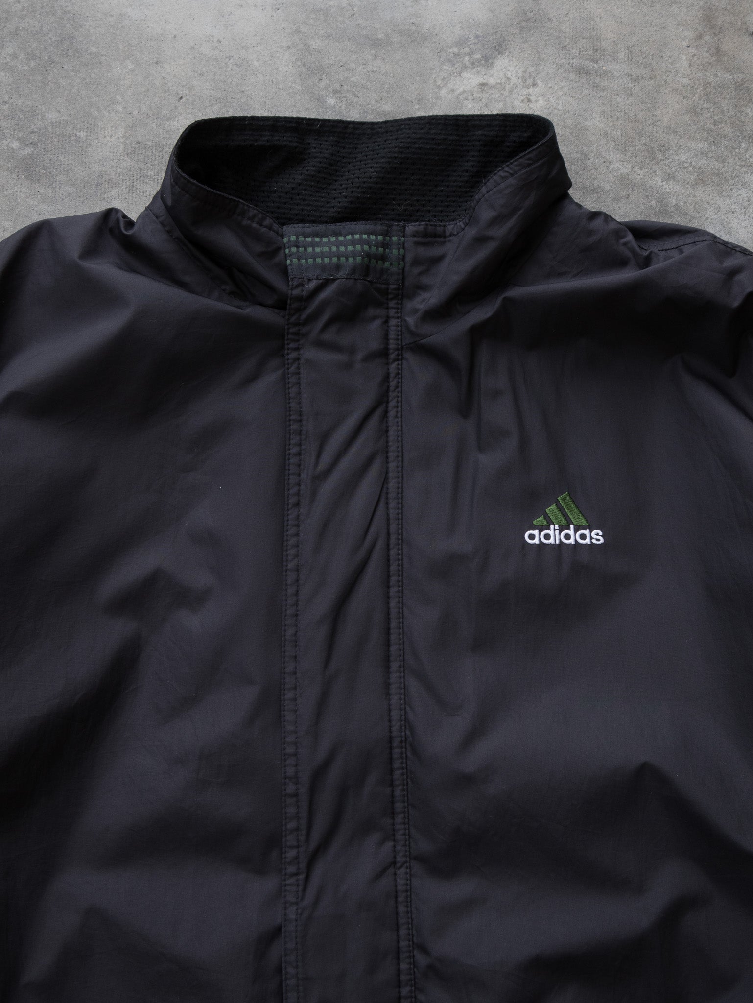 Vintage Black Adidas Zip Jacket (2XL)
