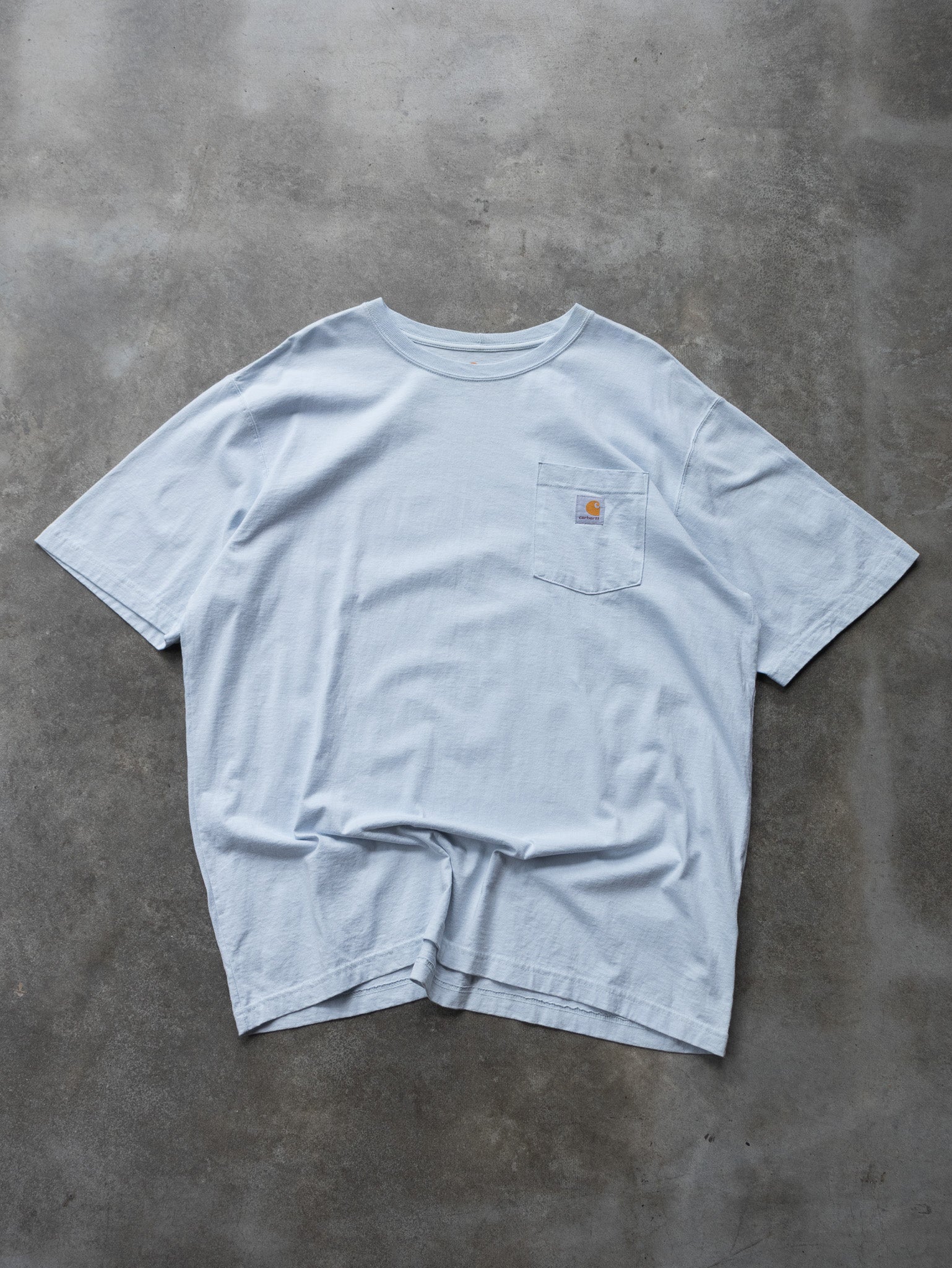 Vintage Light Blue Carhartt Pocket Tee (XL)