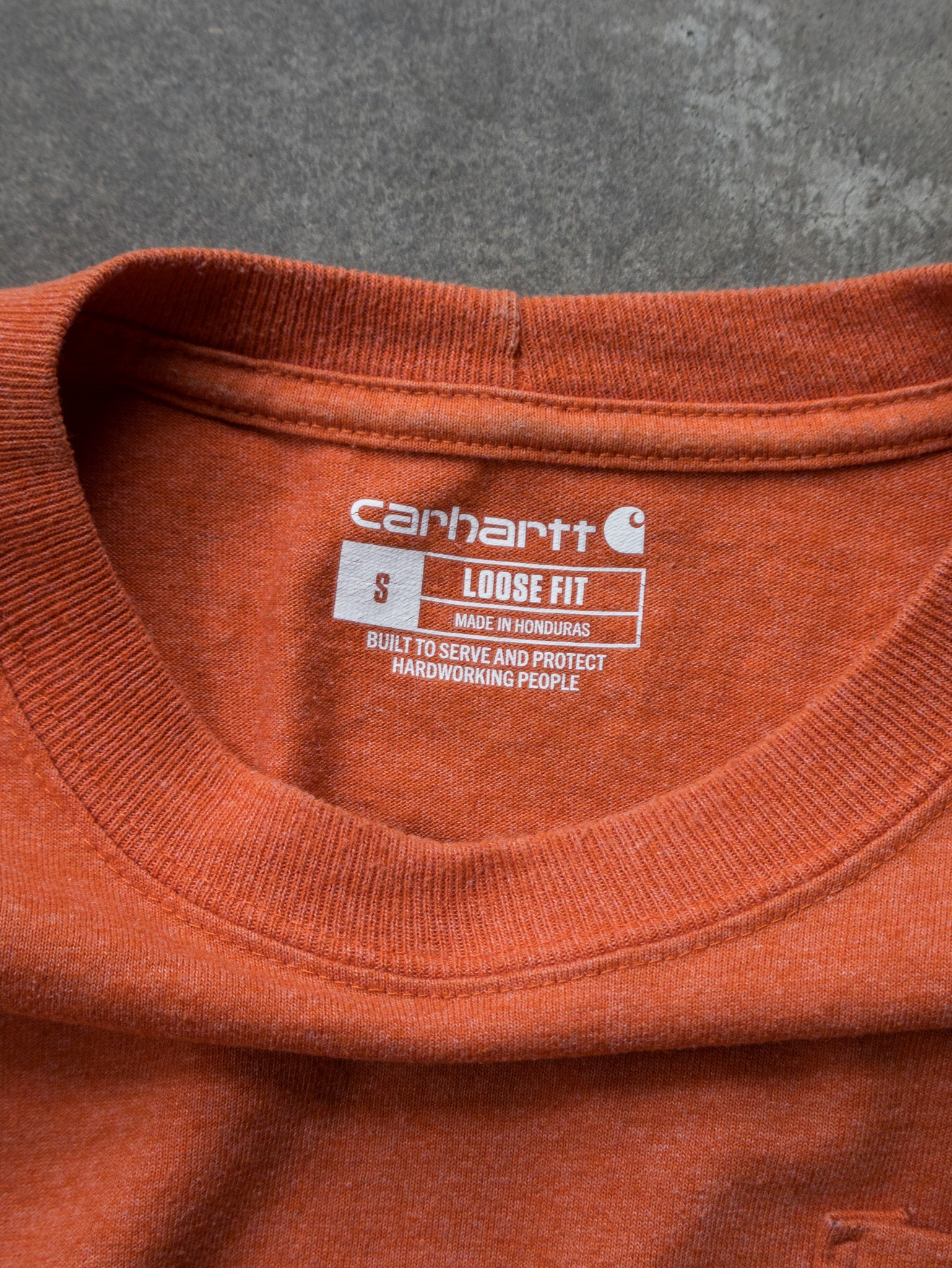 Vintage Orange Carhartt Pocket Tee (S)