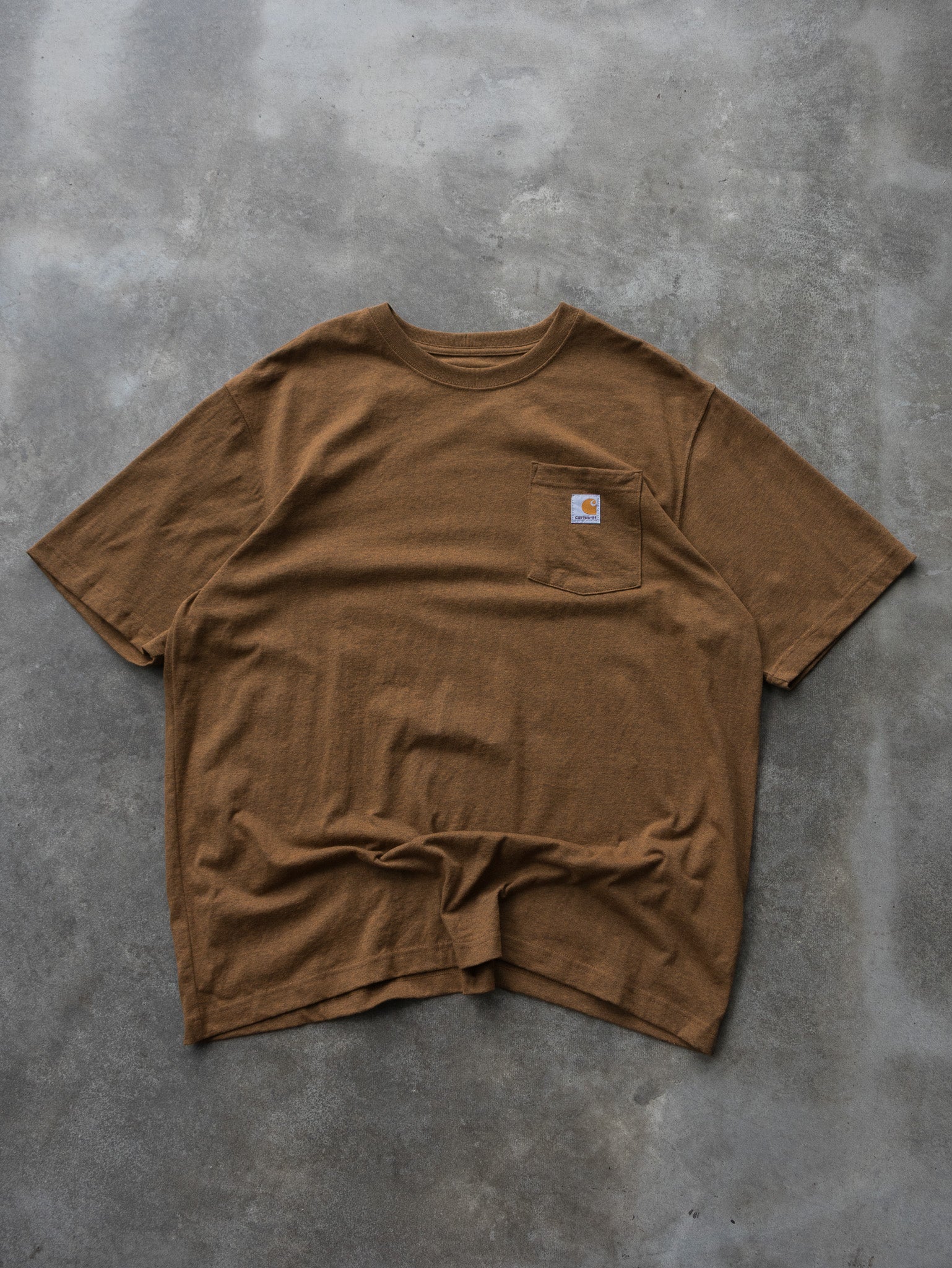 Vintage Brown Acid Wash Carhartt Pocket Tee (XL)
