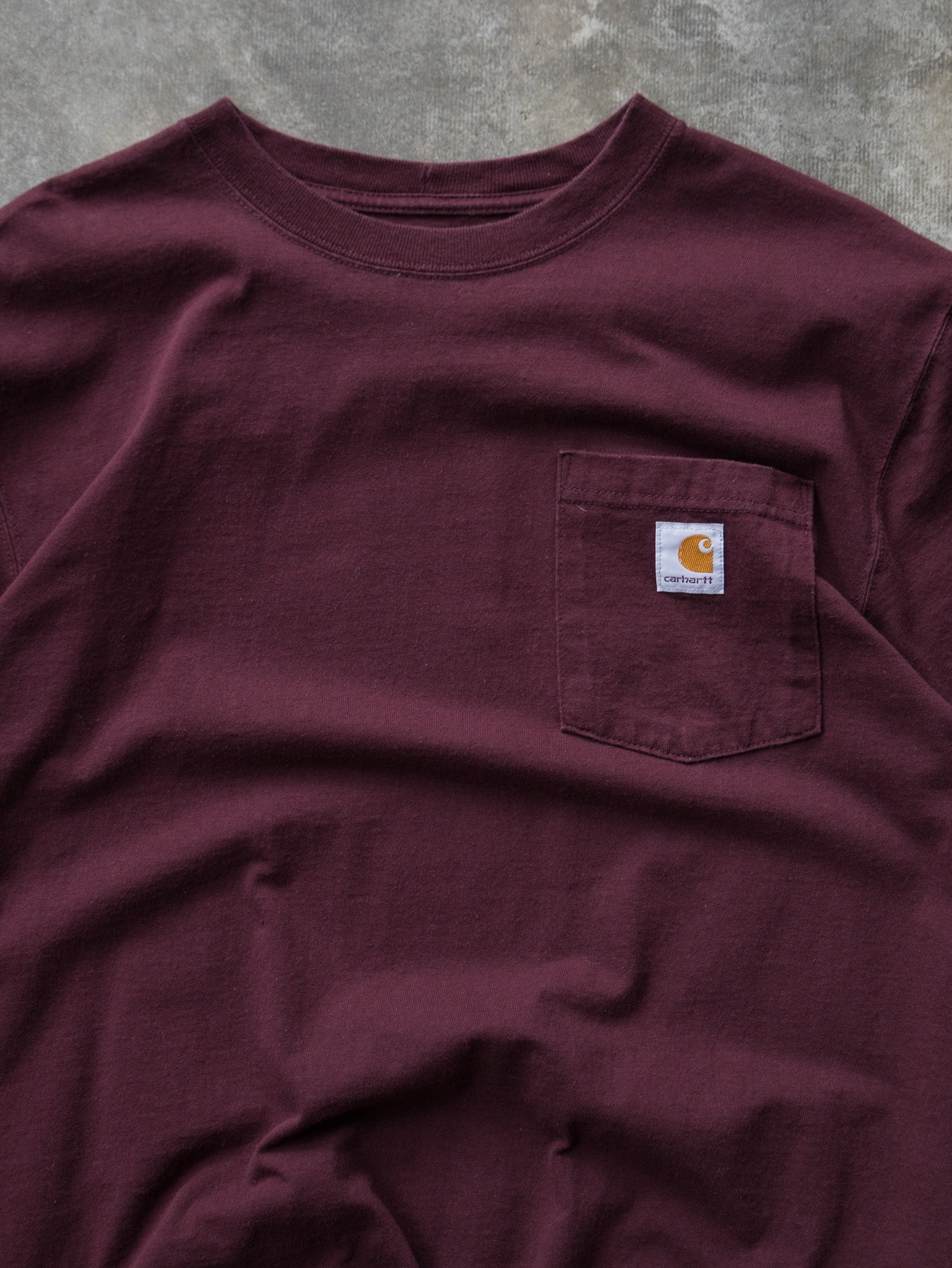 Vintage Burgundy Carhartt Pocket Tee (M)