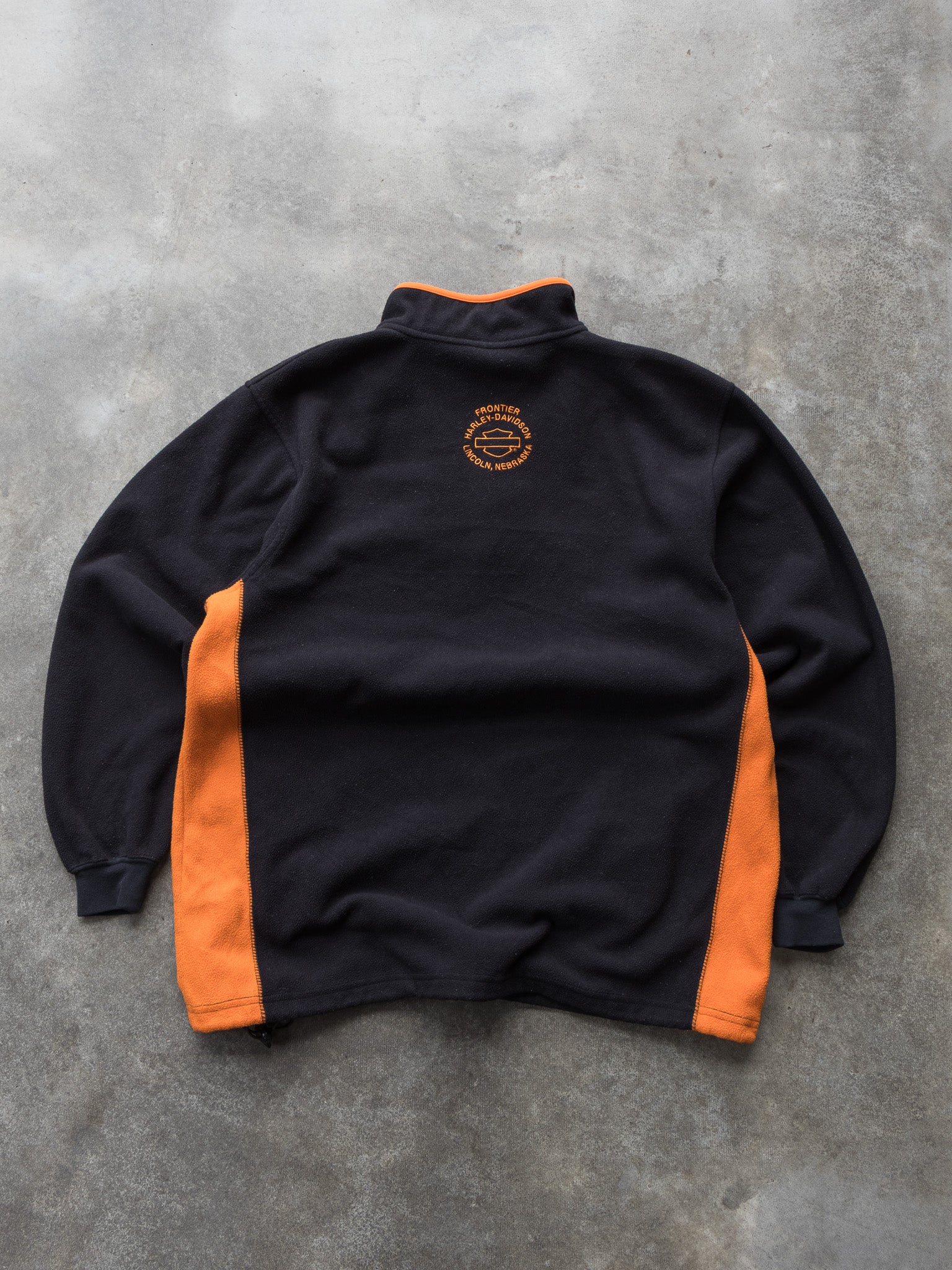 Vintage Harley-Davidson Black and Orange Fleece (L)
