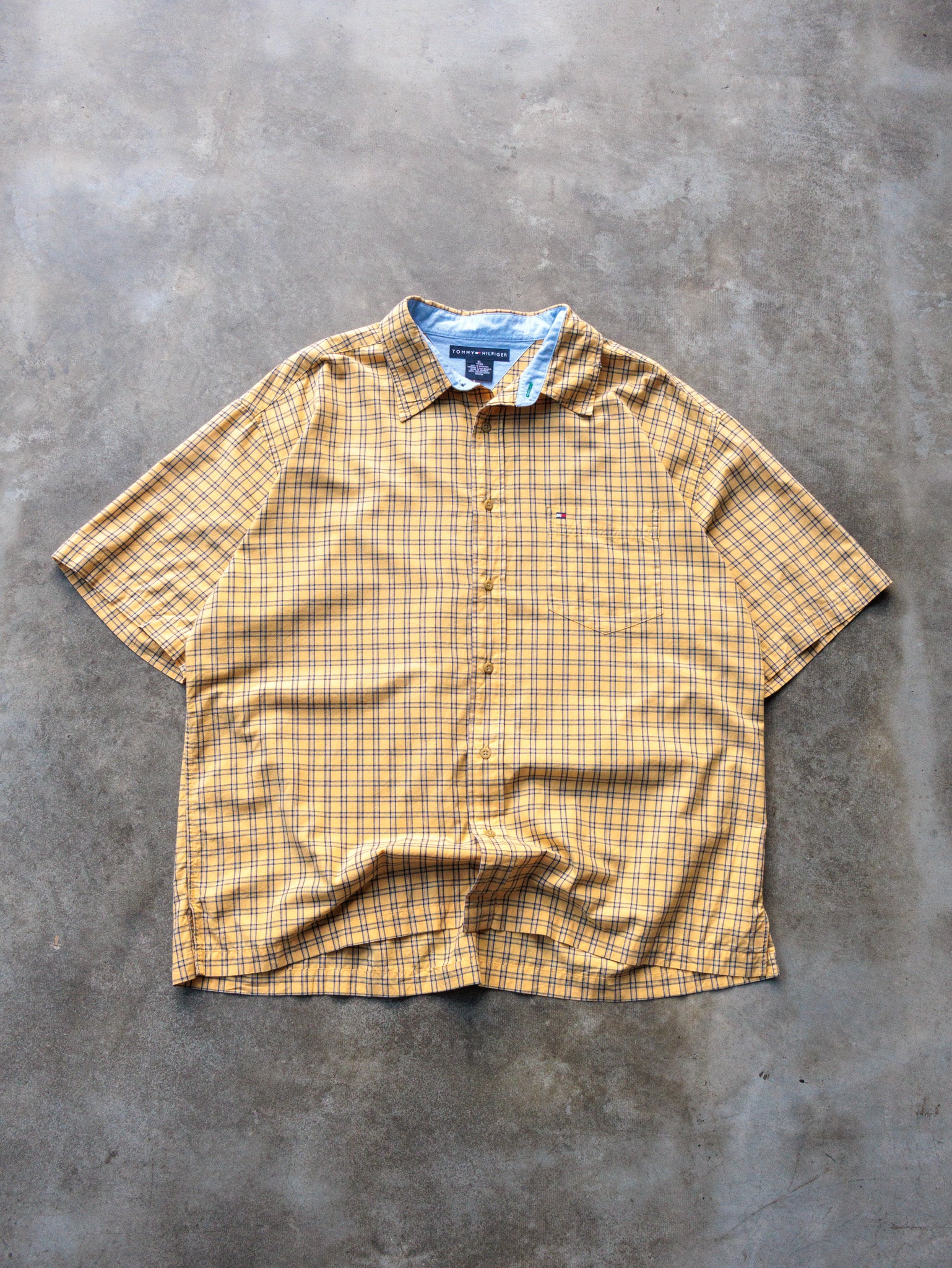 Vintage 90s Yellow Tommy Hilfiger Shirt (XL)