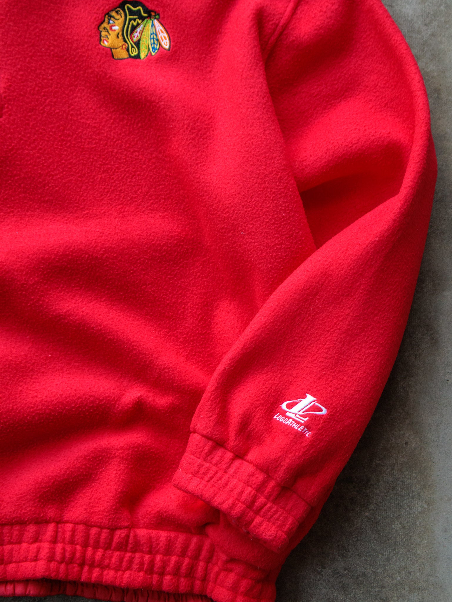 Vintage 90s Chicago Blackhawks Quarter Zip Fleece Sweatshirt (XL)