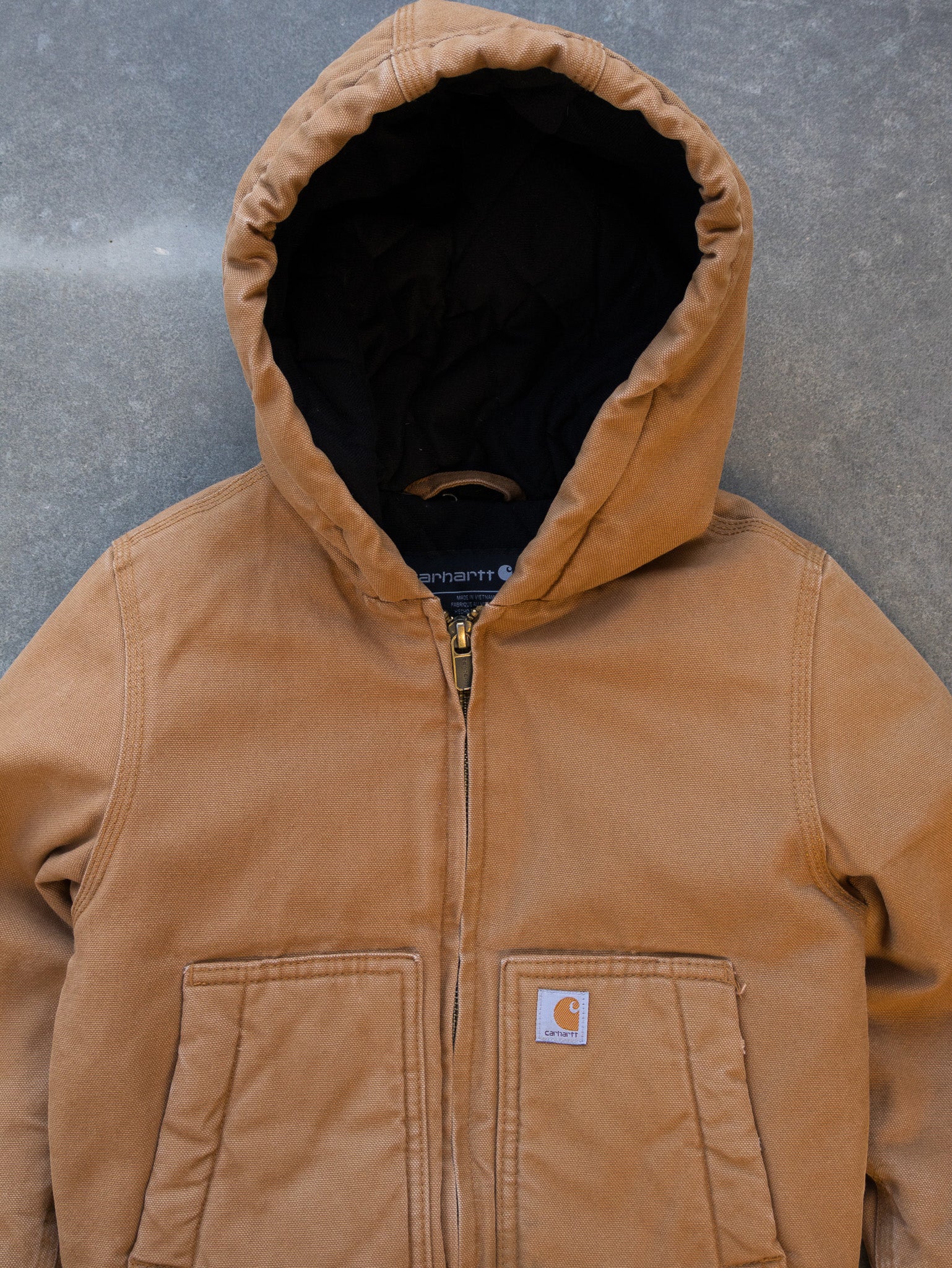 Vintage Brown Carhartt Hooded Jacket (4Y)