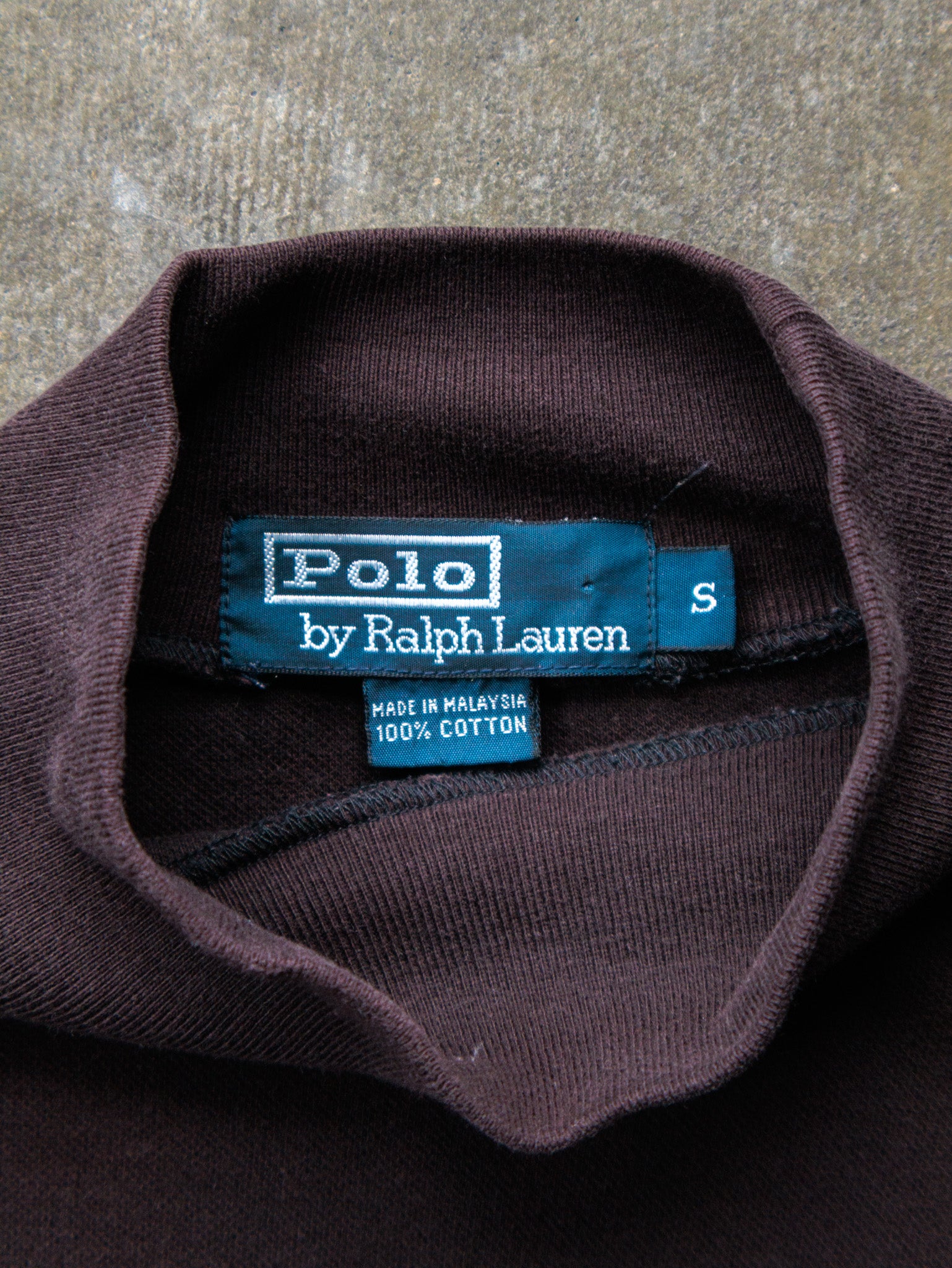 Vintage 90s Brown Ralph Lauren Mock Neck Long Sleeve (S)