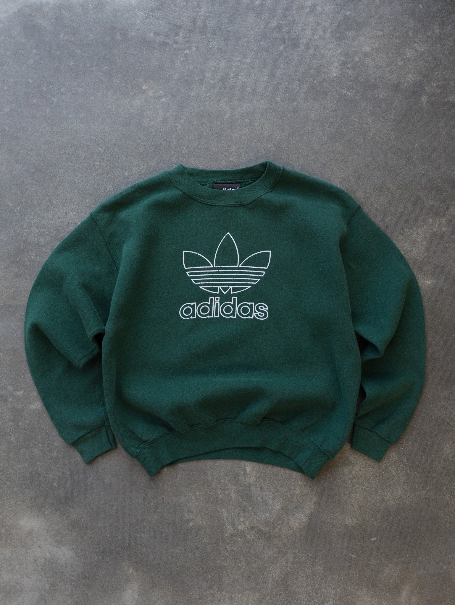 Vintage Green Adidas Trefoil Sweatshirt (14Y)