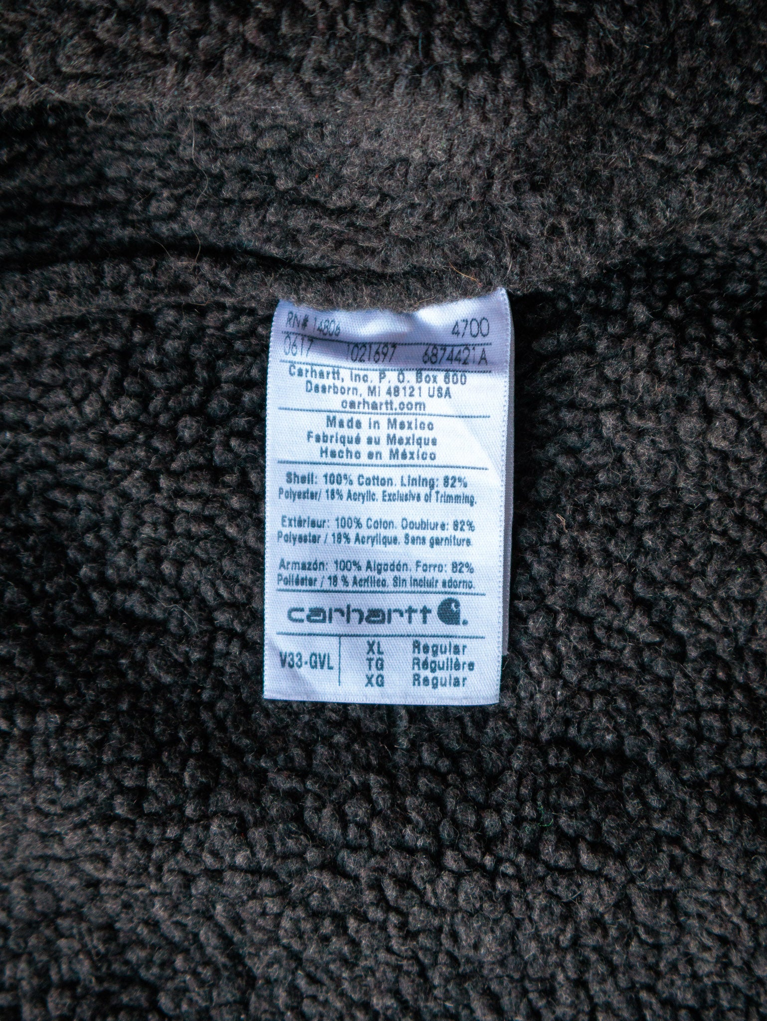Vintage Grey Carhartt Sherpa Lined Vest (XL)