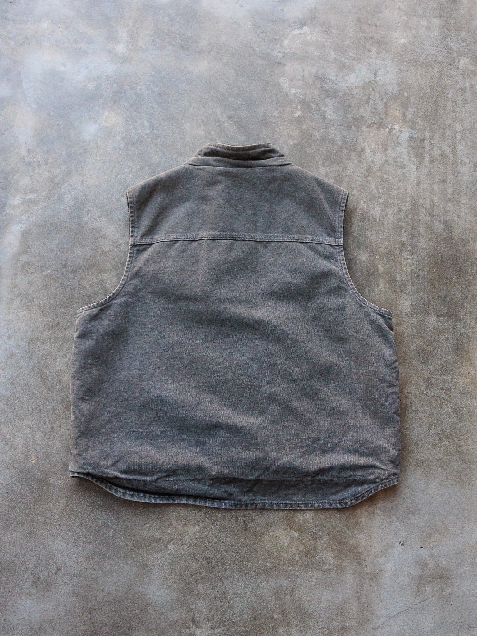 Vintage Grey Carhartt Sherpa Lined Vest (XL)